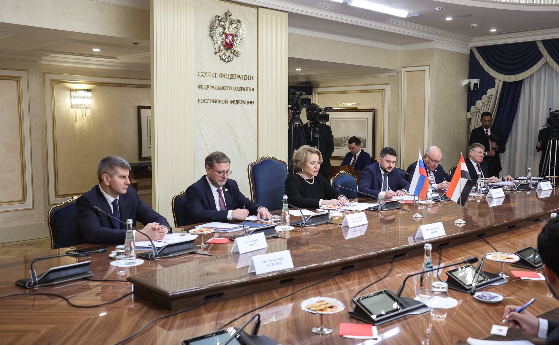 Встреча Председателя Совета Федерации Валентины Матвиенко с Председателем Совета министров, Министром иностранных дел и по делам экспатриантов Йеменской Республики Ахмедом Авадом Бен Мубараком