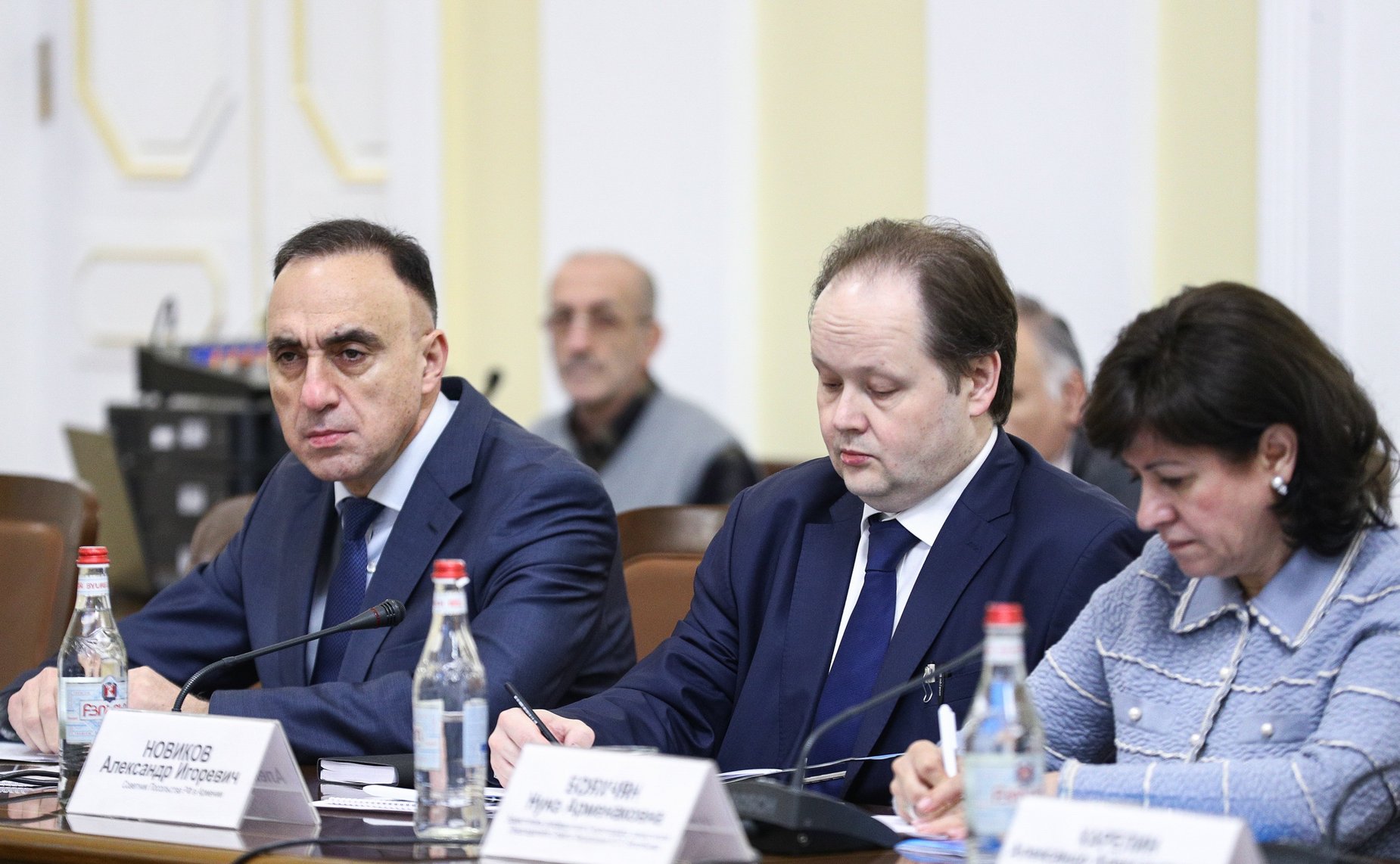 Встреча сопредседателей Межпарламентской комиссии по сотрудничеству Федерального Собрания Российской Федерации и Национального Собрания Республики Армения Юрия Воробьева и Акоба Аршакяна