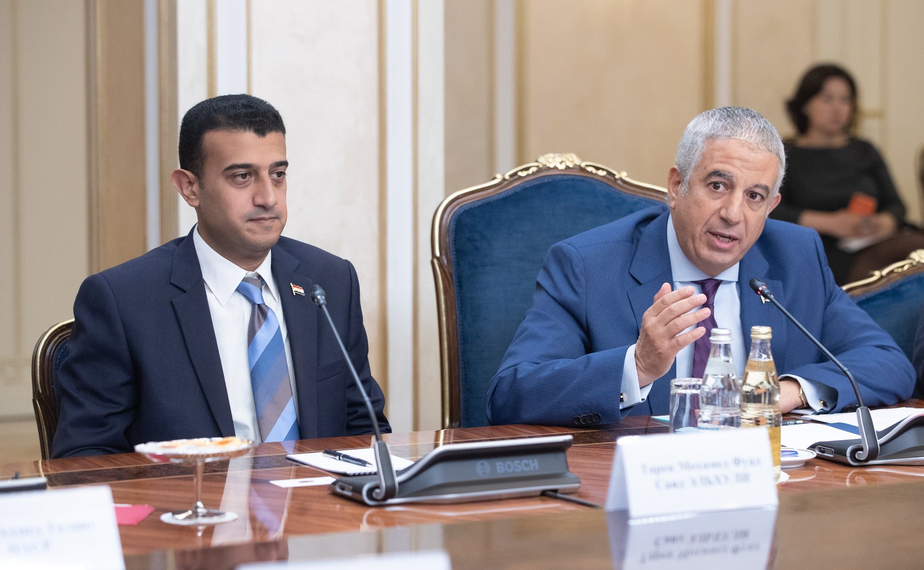 Встреча Ильяса Умаханова с делегацией Комитета по международным делам Палаты представителей Арабской Республики Египет во главе с председателем Комитета Каримом Дарвишем