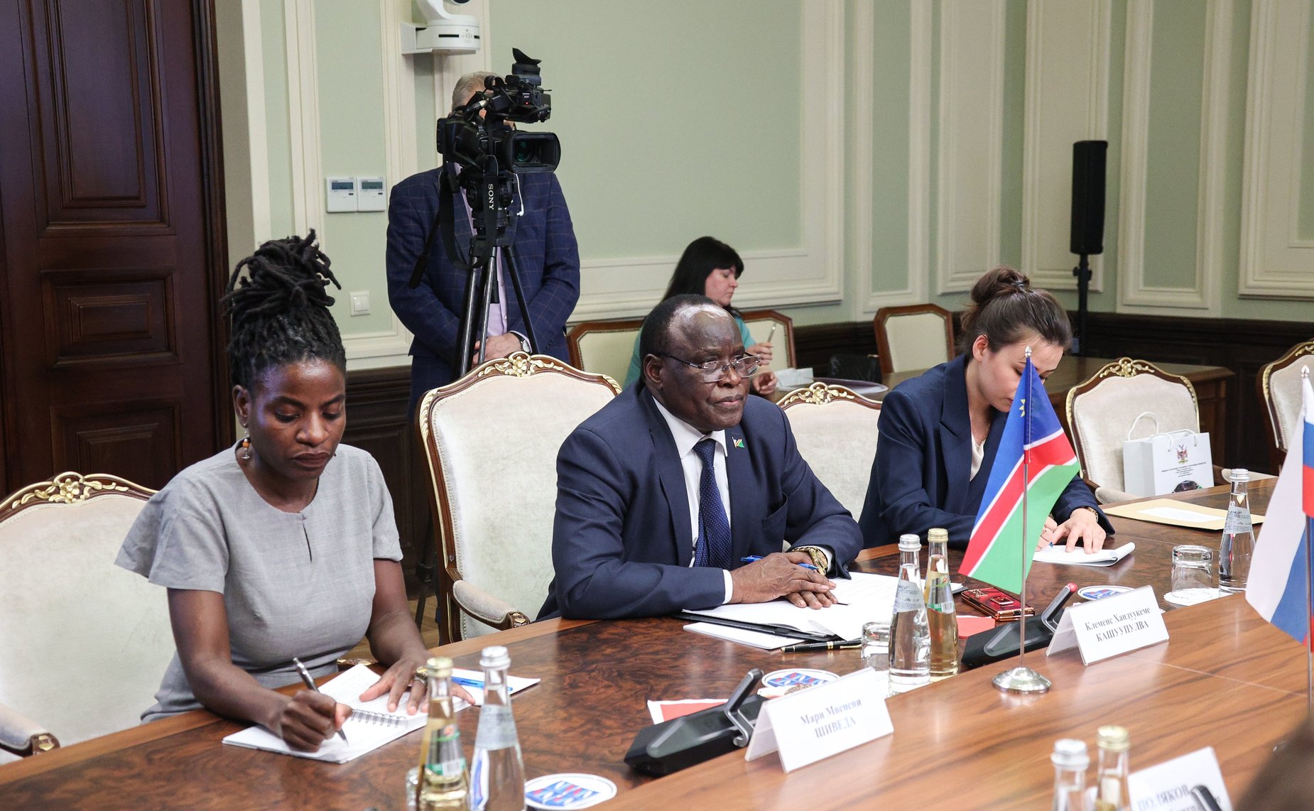 Встреча председателя Комитета СФ по международным делам Григория Карасина с Чрезвычайным и Полномочным Послом Республики Намибии в РФ