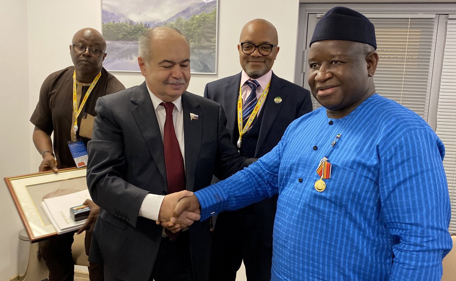 Встреча делегации Совета Федерации с Президентом Республики Сьерра-Леоне Джулиусом Маада Био