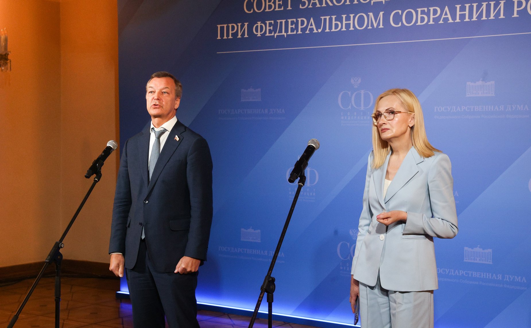 Пресс-подход Андрея Яцкина и Ирины Яровой по итогам заседания Президиума Совета законодателей Российской Федерации