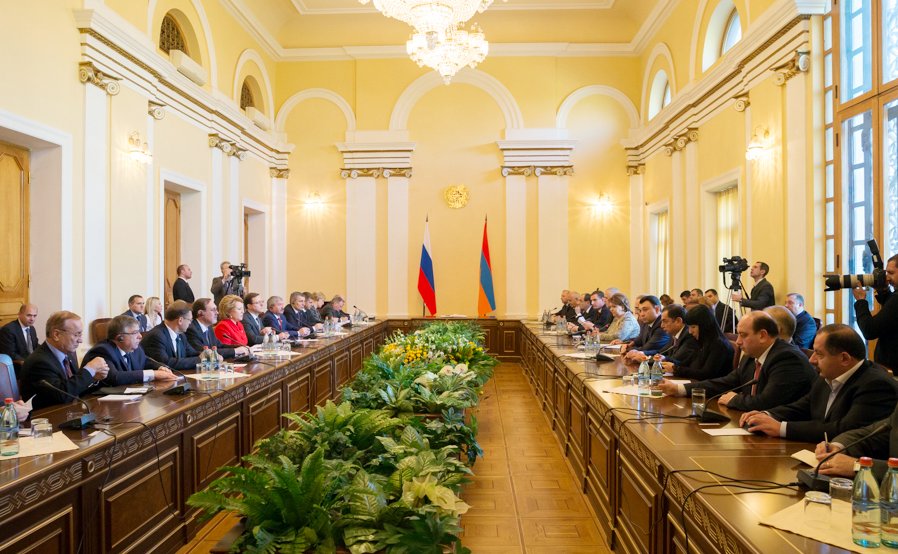 Встреча В. Матвиенко с Председателем Национального Собрания Республики Армения Г. Саакяном