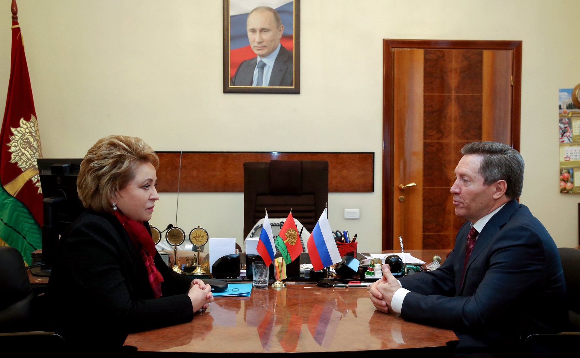 В. Матвиенко и Губернатор Липецкой области О. Королев