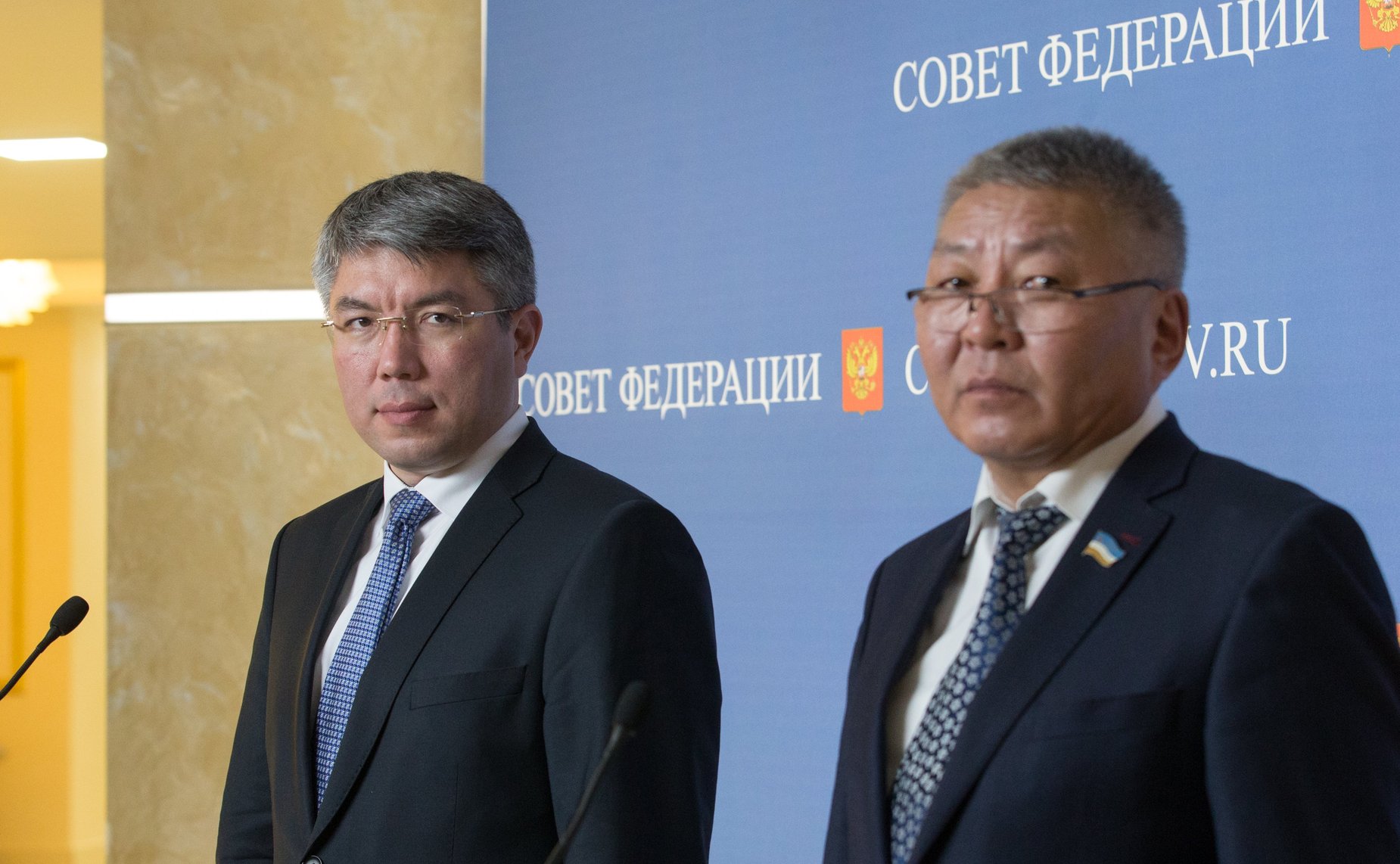 Глава Республики Бурятия А. Цыденов и Председатель Народного Хурала Бурятии Цырен-Даши Доржиев