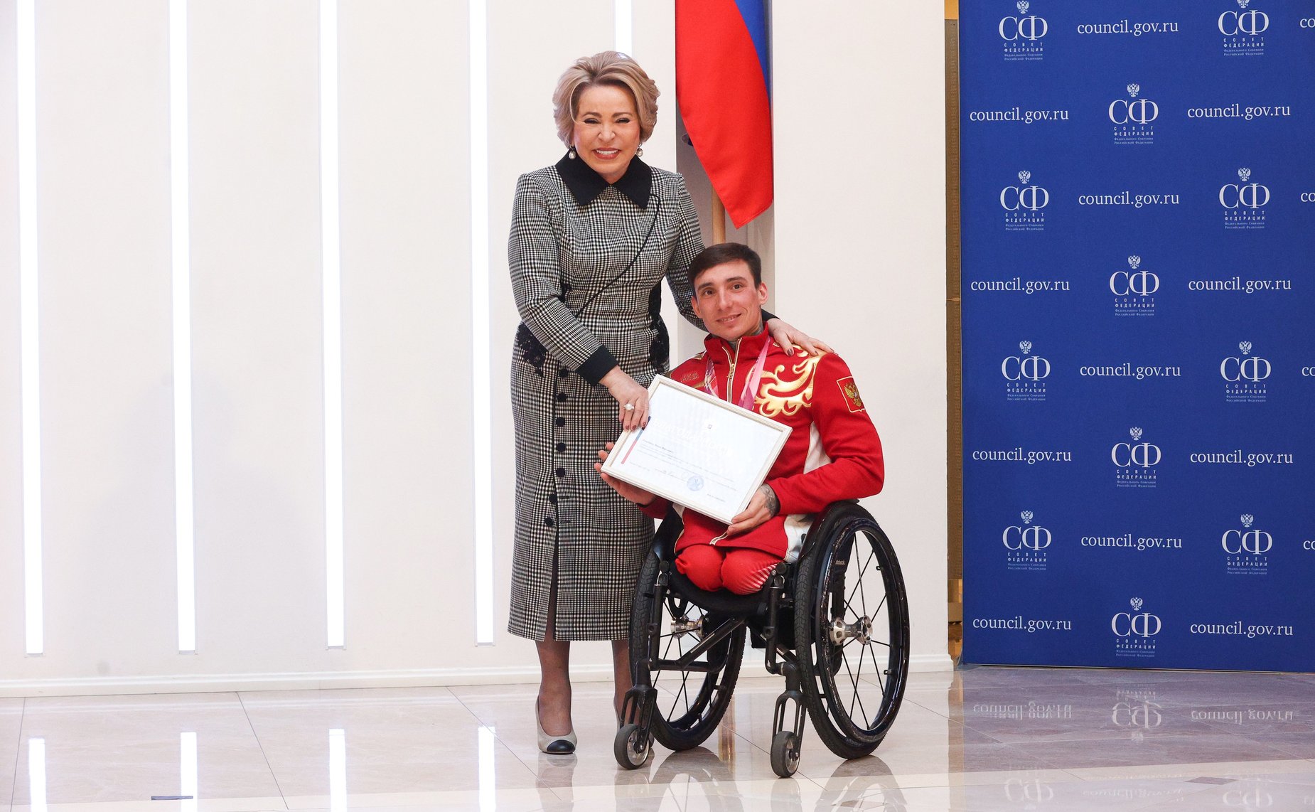 Встреча Председателя Совета Федерации Валентины Матвиенко с членами паралимпийской сборной России — победителями и призёрами ХIV Паралимпийских зимних игр 2026 года в Италии