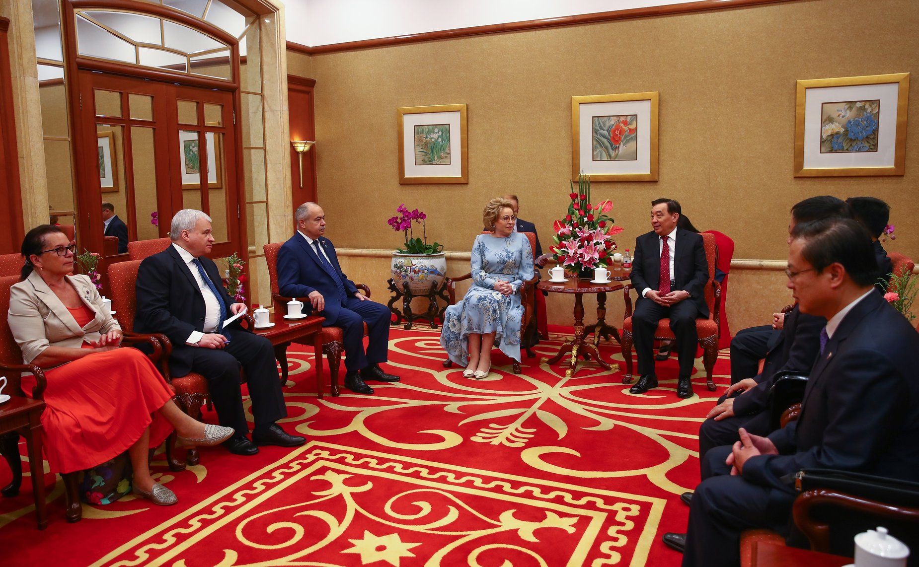 Встреча Председателя СФ Валентины Матвиенко с членом Политбюро ЦК КПК, заместителем Председателя Постоянного комитета ВСНП КНР Ван Чэнем