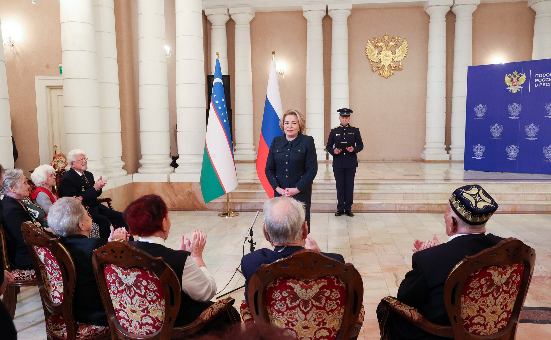 В преддверии Дня Победы Валентина Матвиенко встретилась в Ташкенте с ветеранами Великой Отечественной войны и блокадниками