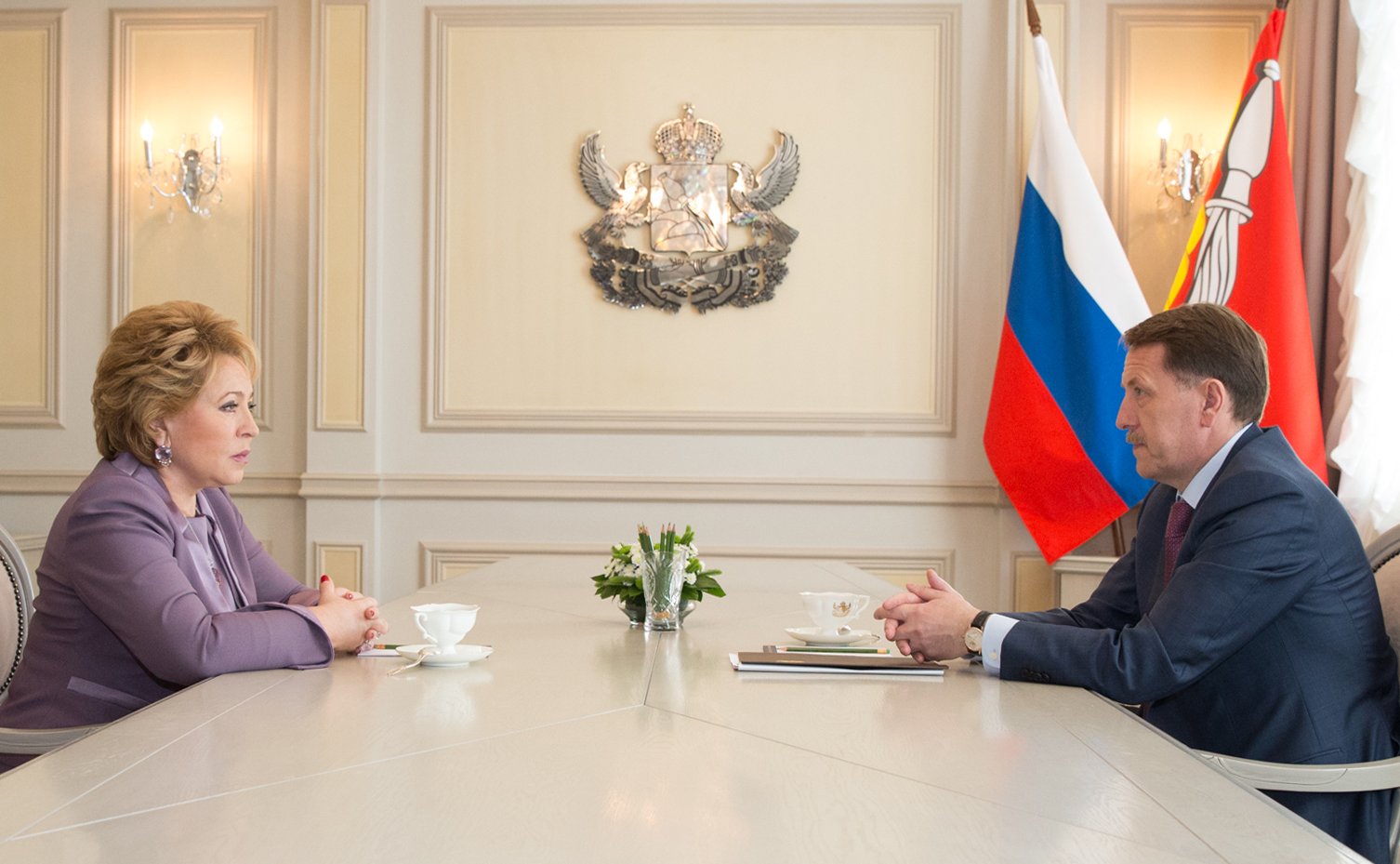 Рабочая поездка В. Матвиенко в Воронежскую область. В. Матвиенко и А. Гордеев