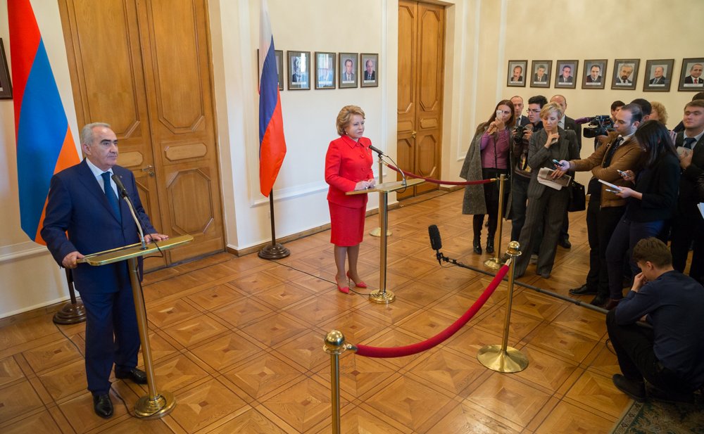 Встреча В. Матвиенко с Председателем Национального Собрания Республики Армения Г. Саакяном