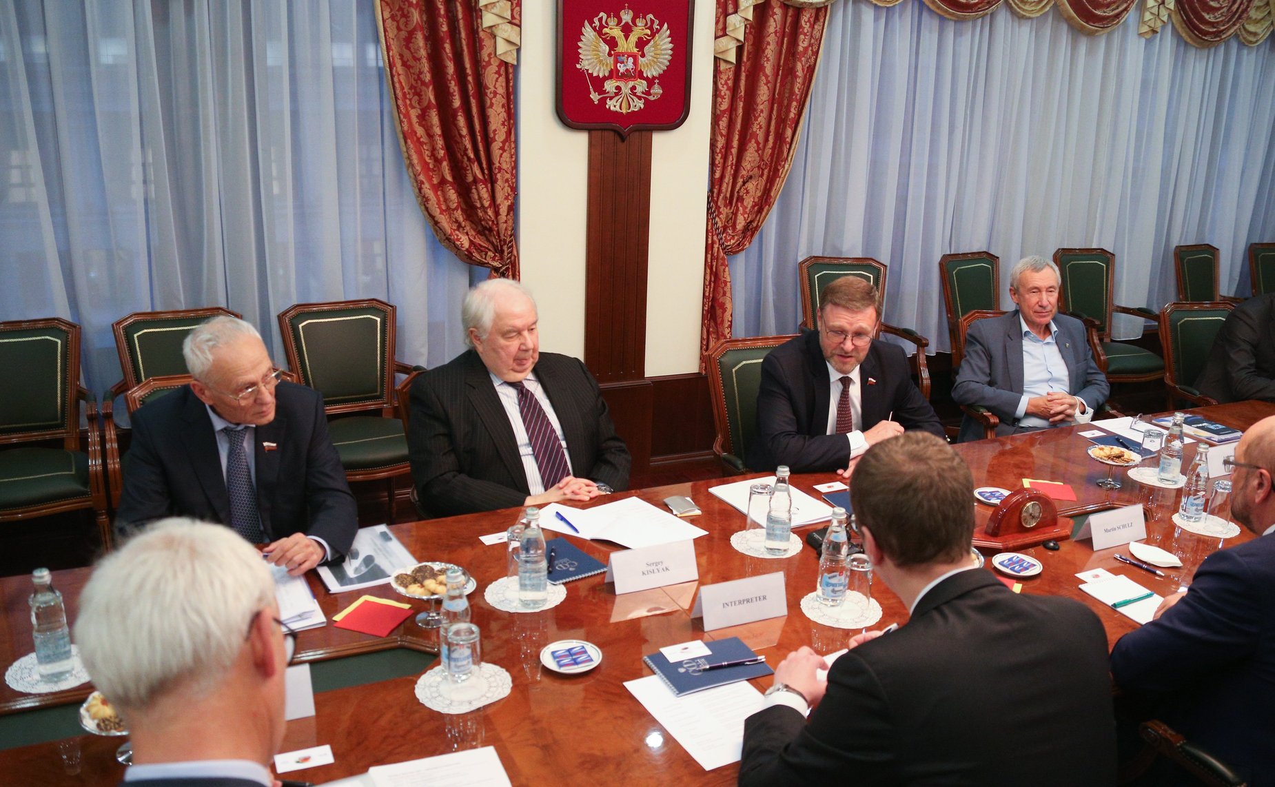 Встреча заместителя Председателя Совета Федерации Константина Косачева с председателем правления Фонда имени Фридриха Эберта Мартином Шульцем