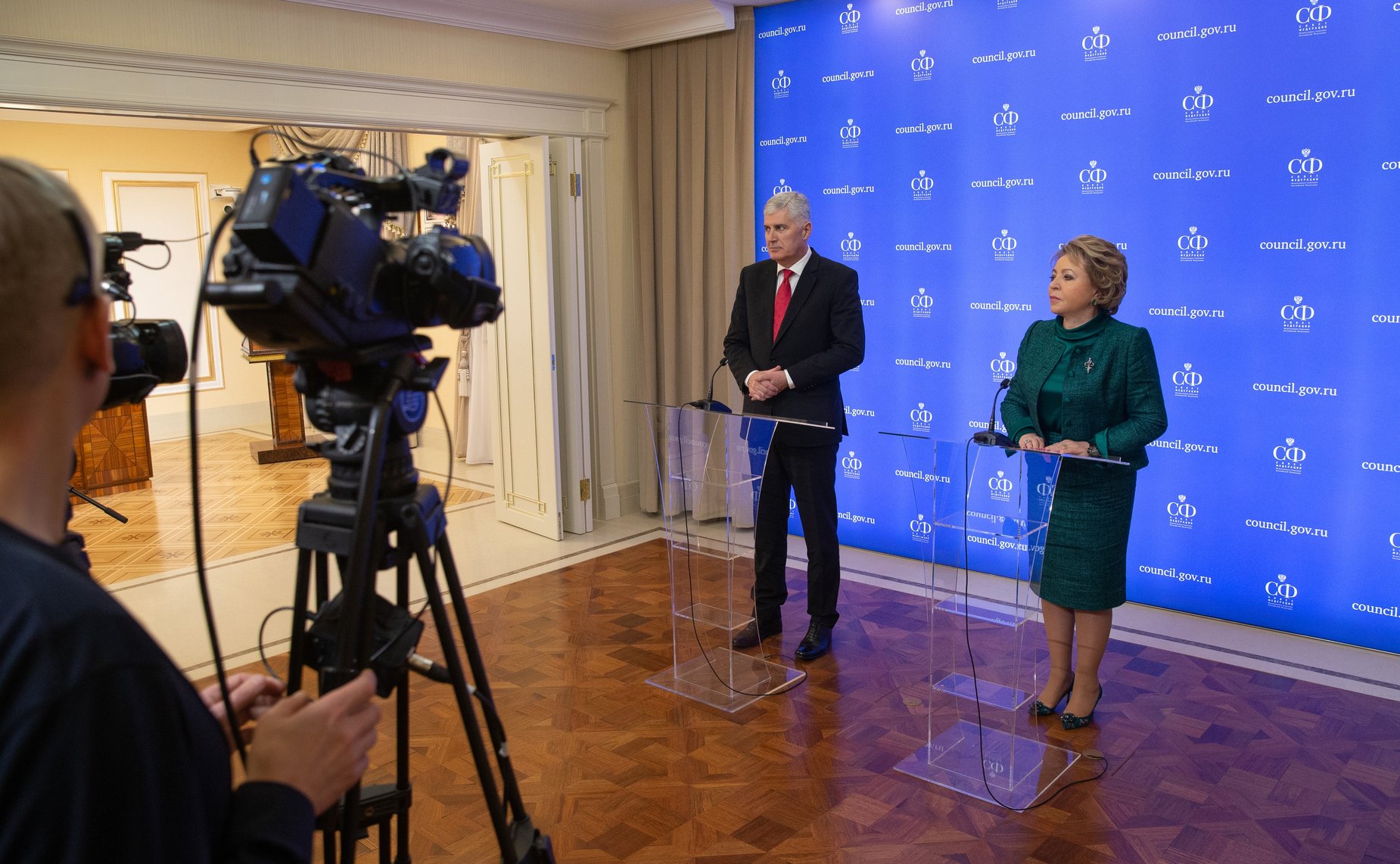 Брифинг по итогам встречи Валентины Матвиенко с Председательствующим Палаты народов Парламентской ассамблеи Боснии и Герцеговины Драганом Човичем