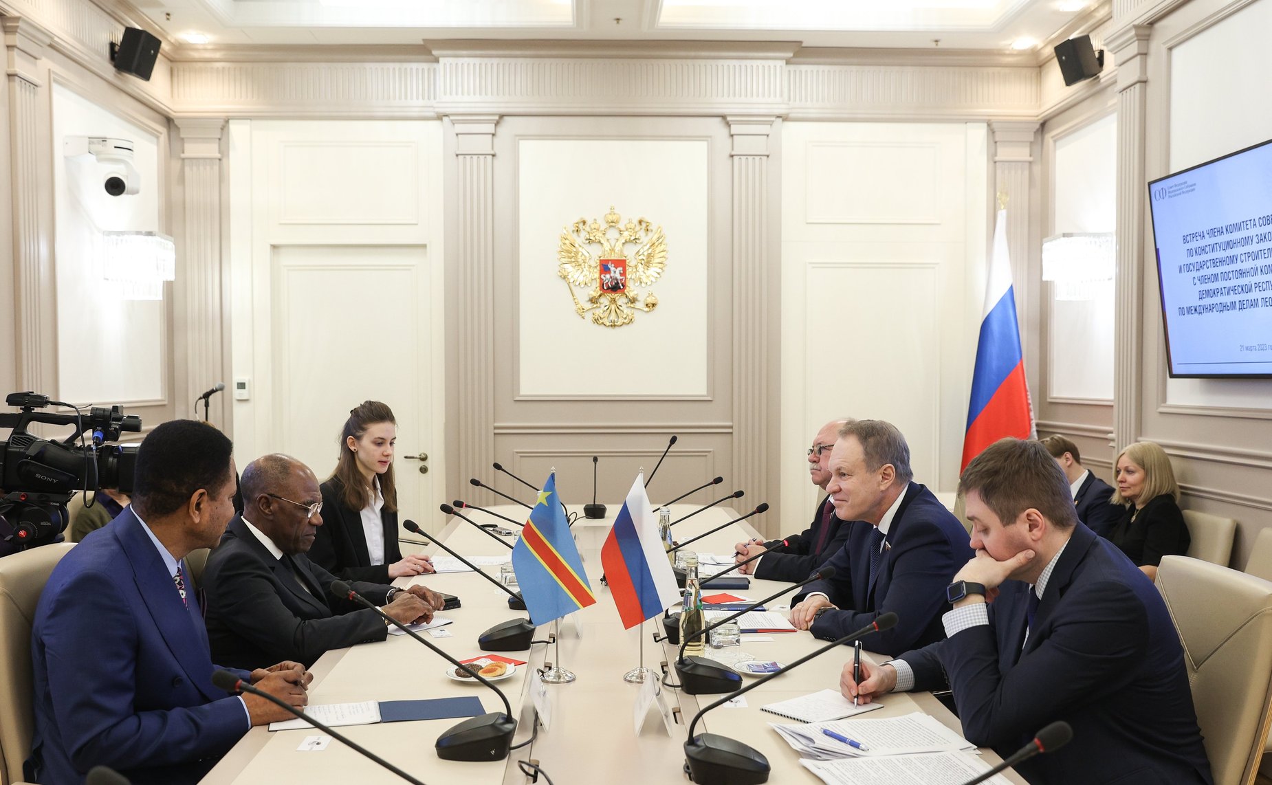 Встреча члена Комитета СФ по конституционному законодательству и государственному строительству Александра Башкина с членом постоянной Комиссии Сената Демократической Республики Конго по международным делам