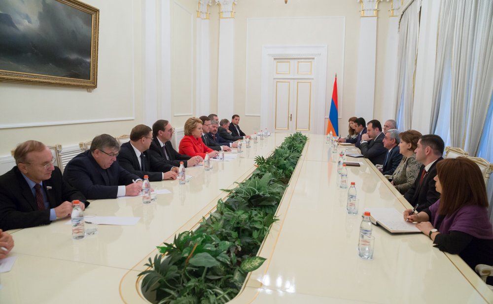 Встреча В. Матвиенко с Президентом Армении С. Сергсяном