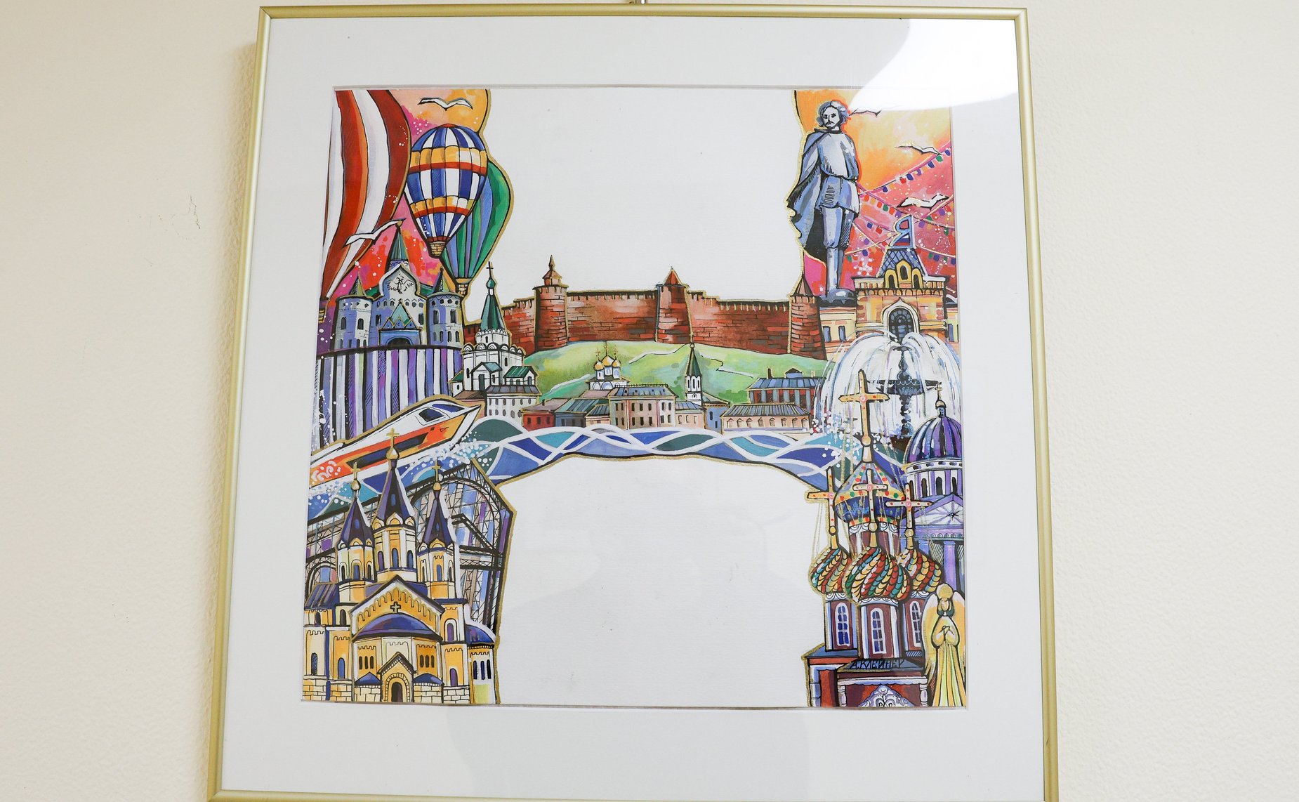 Церемония открытия выставки работ художника из Нижнего Новгорода А. Клейнер, наставника победителя Всероссийского конкурса детского рисунка «Жизнь, деленная на граммы»