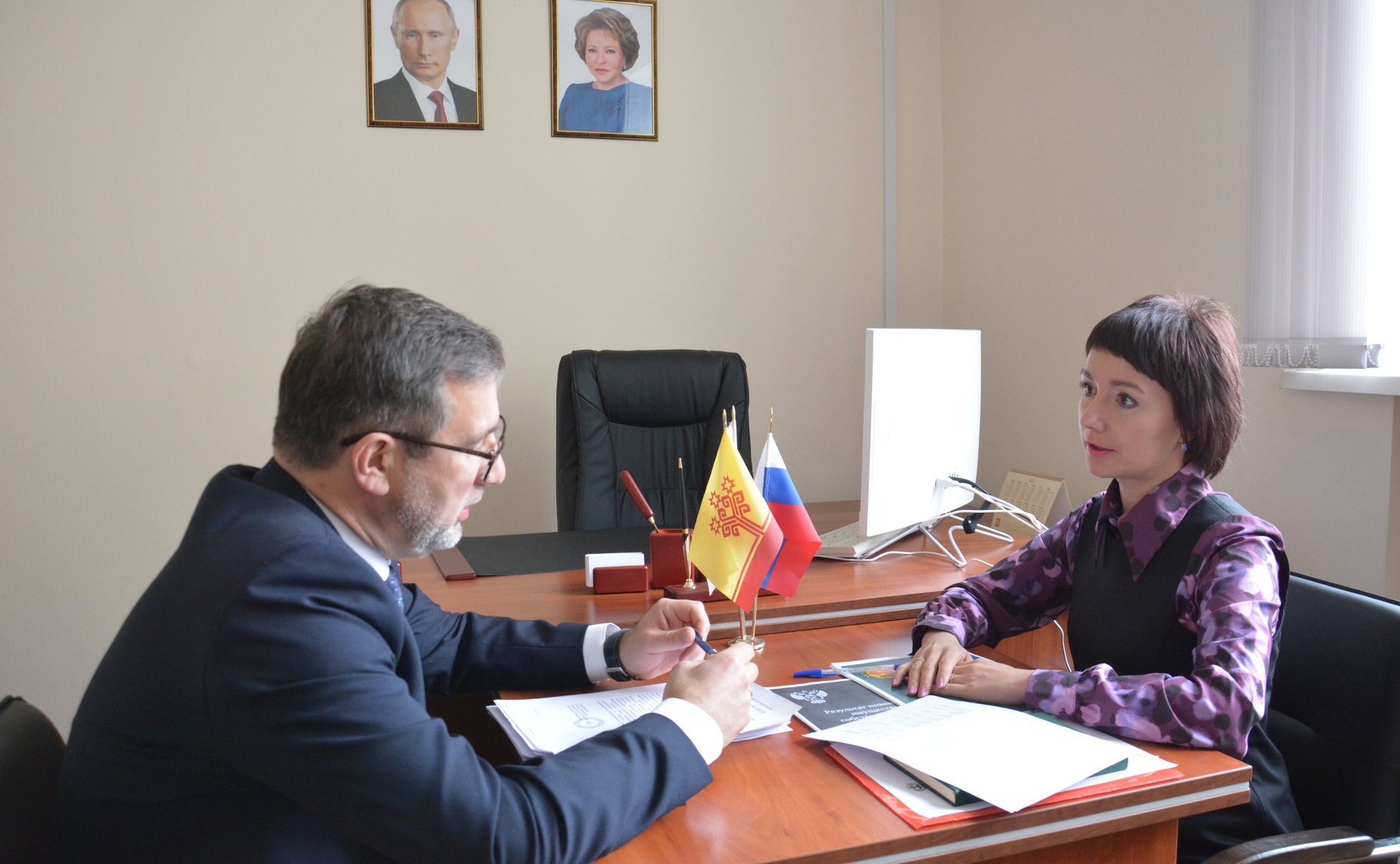 Николай Владимиров провел рабочую встречу с руководителем Межрегионального территориального управления Росимущества в Республике Мордовия, Республике Марий Эл, Чувашской Республике и Пензенской области Инной Ваниной
