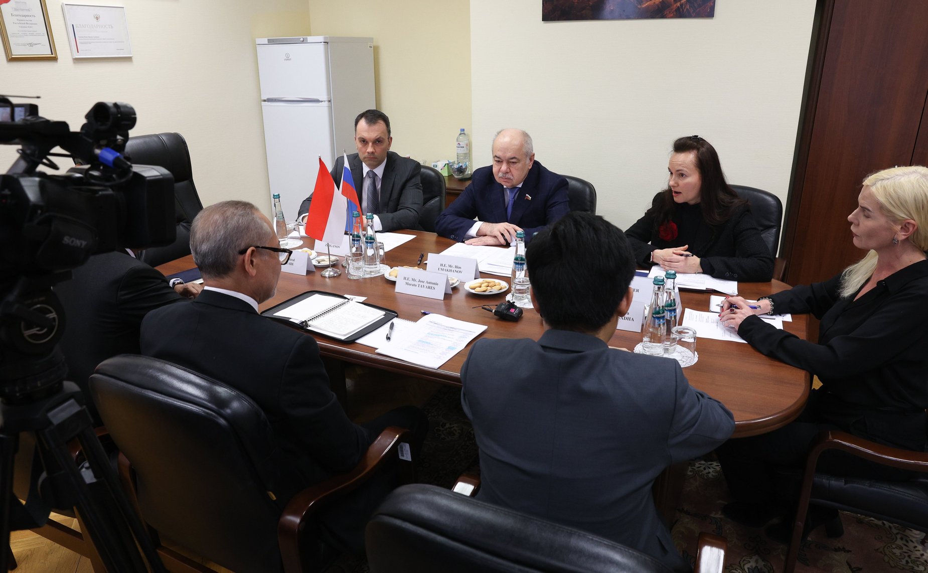 Встреча первого заместителя председателя Комитета СФ по науке, образованию и культуре Ильяса Умаханова с Чрезвычайным и Полномочным Послом Республики Индонезии в РФ Жозе Антонио Морато Таварешем