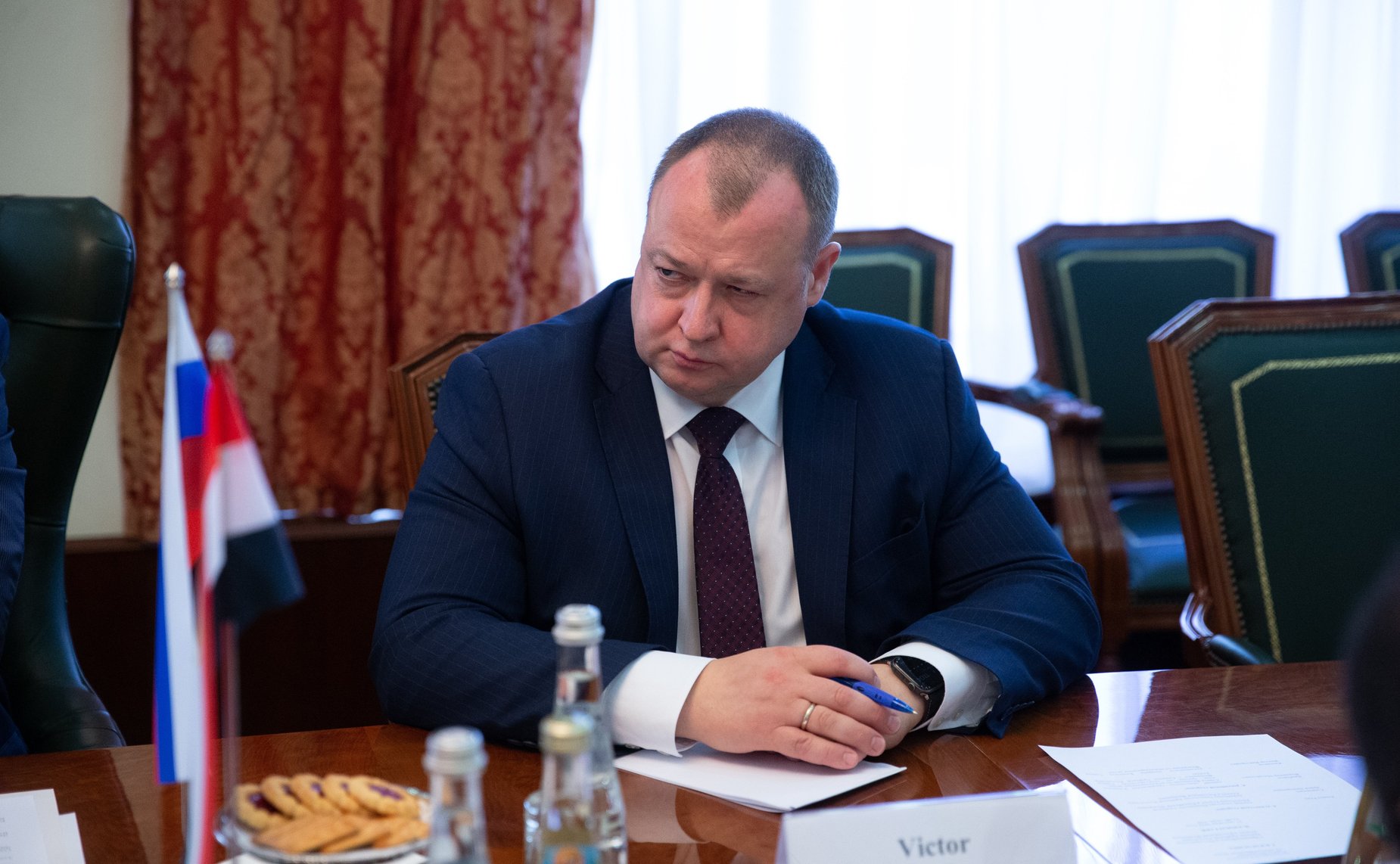 Встреча председателя Комитета Совета Федерации по международным делам Григория Карасина с Послом Египта в России Назихом Нагари