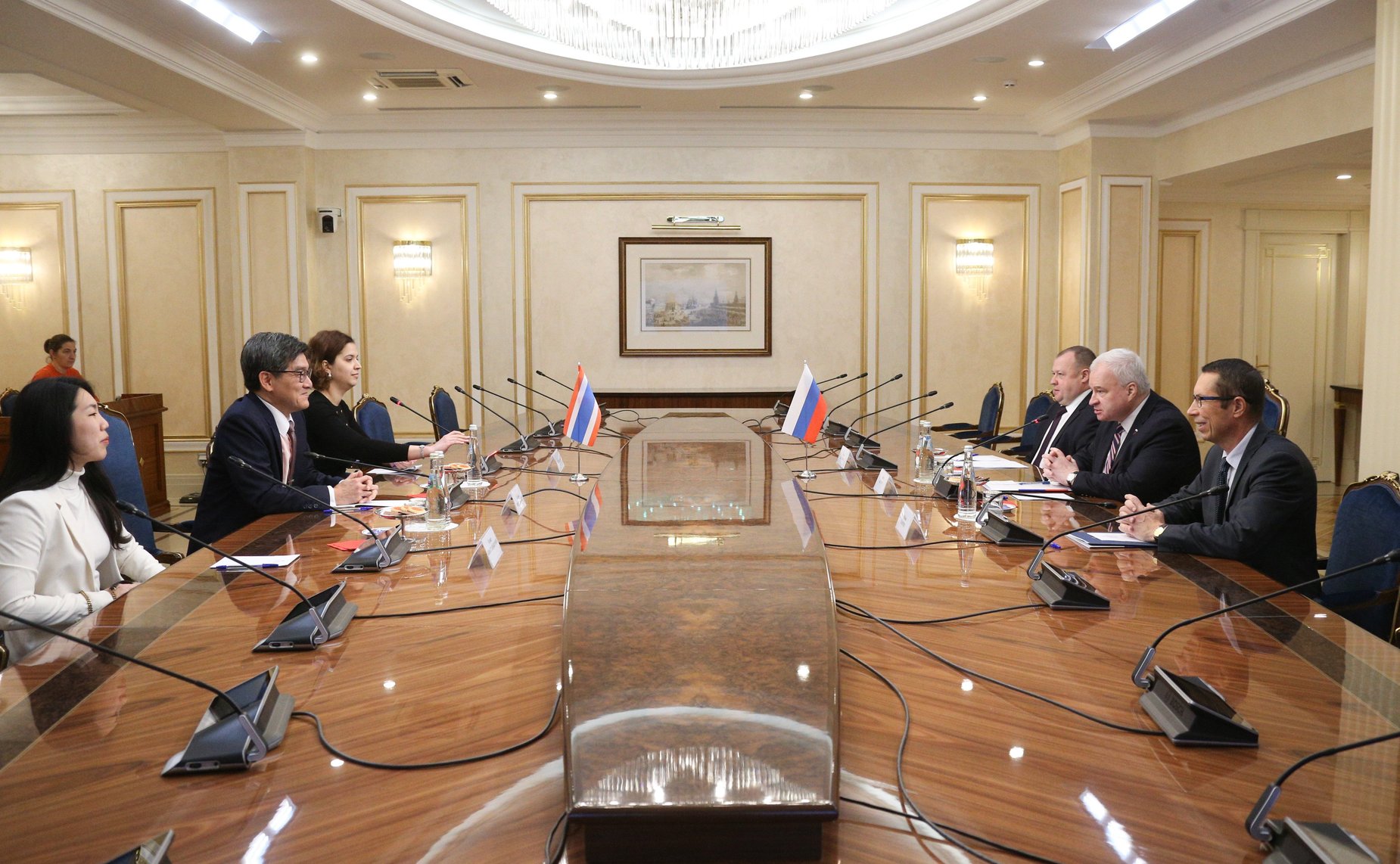 Встреча первого заместителя председателя Комитета СФ по международным делам Андрея Денисова с Чрезвычайным и Полномочным Послом Королевства Таиланд в РФ