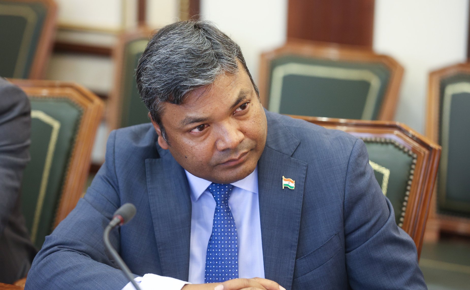 Встреча первого заместителя председателя Комитета СФ по международным делам Андрея Денисова с делегацией Республики Индии во главе с членом Народной палаты парламента Каниможи Карунанидхи