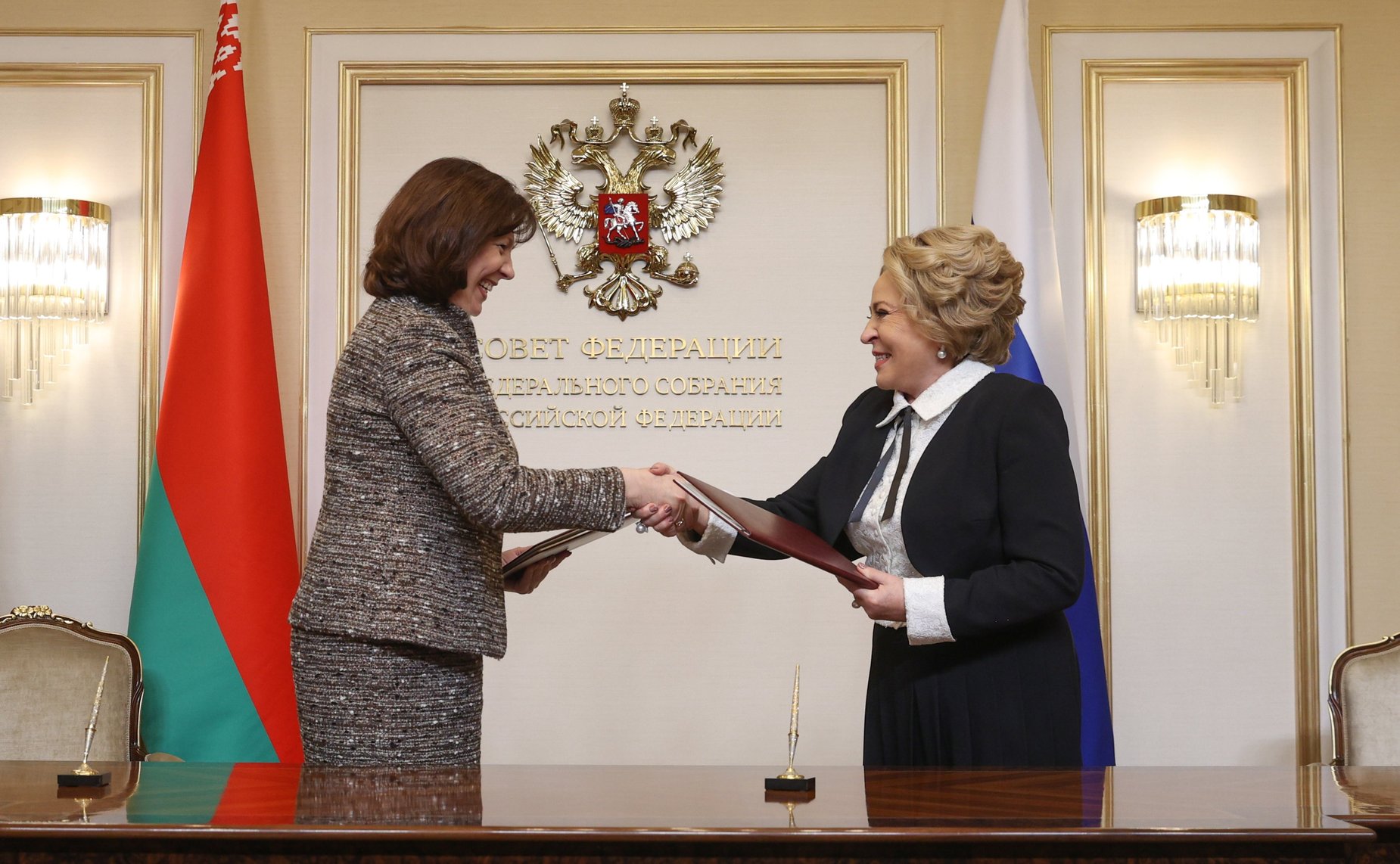 Подписание Соглашения о сотрудничестве между Советом Федерации ФС Российской Федерации и Советом Республики Национального собрания Республики Беларусь