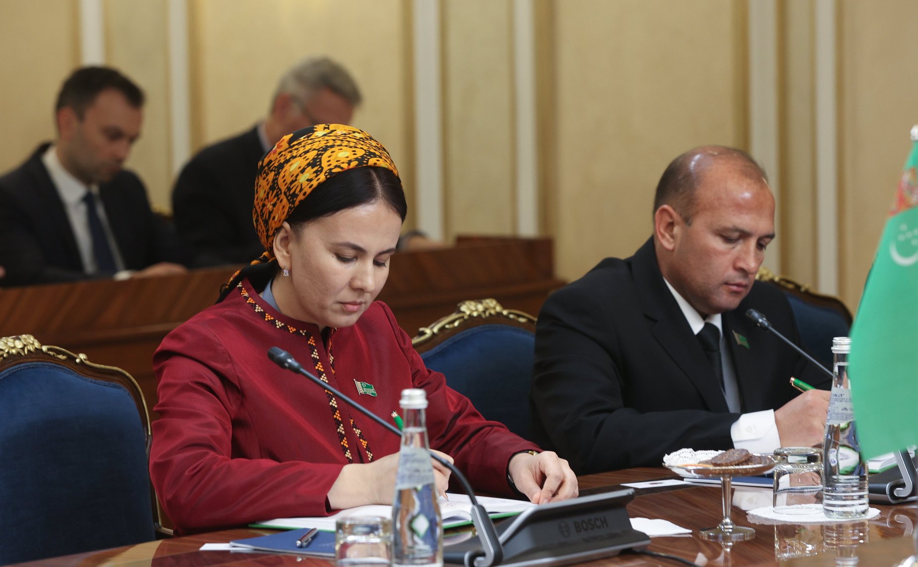 Встреча Председателя Совета Федерации Валентины Матвиенко и Председателя Халк Маслахаты (верхней палаты) Милли Генгеша (парламента) Туркменистана Гурбангулы Бердымухамедова