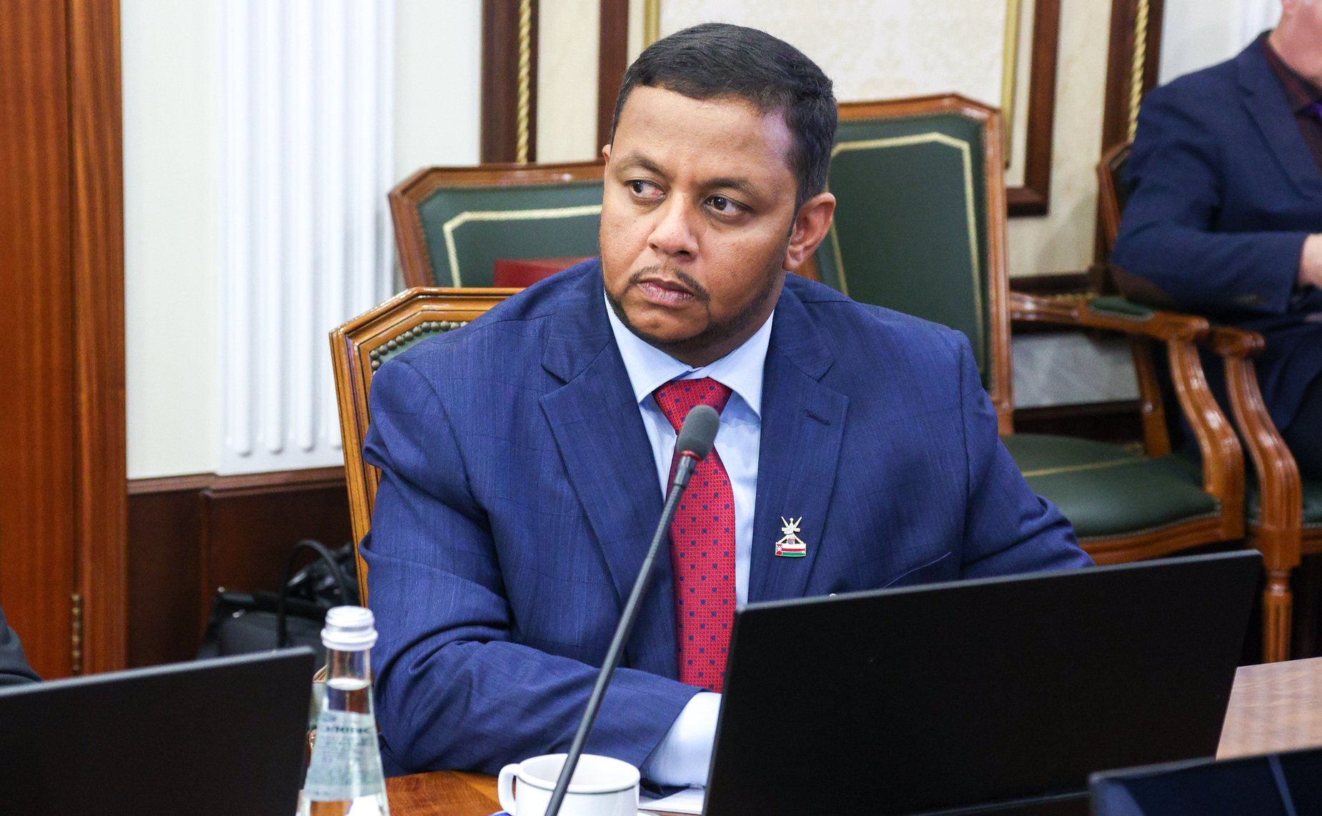 Встреча заместителя Председателя СФ Константина Косачева с руководителем группы по сотрудничеству с Российской Федерации, председателем Комитета по экономике и финансам Государственного совета Султаната Оман Зафером Аль Шанфари