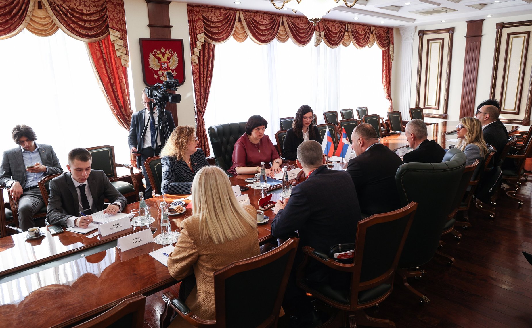 Встреча руководителя группы по сотрудничеству Совета Федерации с Народной скупщиной Республики Сербии Елены Афанасьевой с делегацией Народной скупщины Республики Сербии