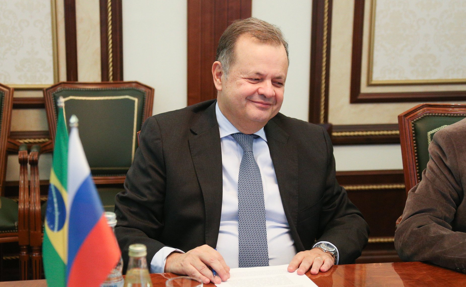 Встреча председателя Комитета СФ по международным делам Григория Карасина с Чрезвычайным и Полномочным послом Федеративной Республики Бразилия в РФ Родриго де Лимой Баэной Соаресом