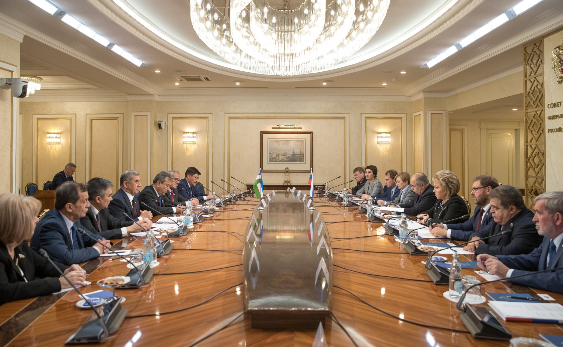 Встреча В. Матвиенко с Председателем Сената Олий Мажлиса Республики Узбекистан Н. Юлдашевым