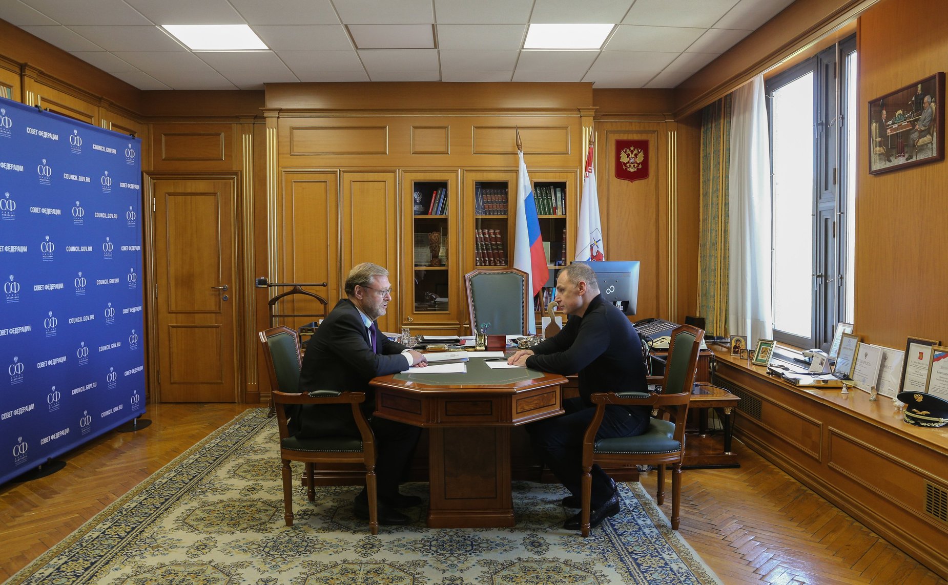Заместитель Председателя Совета Федерации Константин Косачев провел встречу с временно исполняющим обязанности Главы Республики Марий Эл Юрием Зайцевым