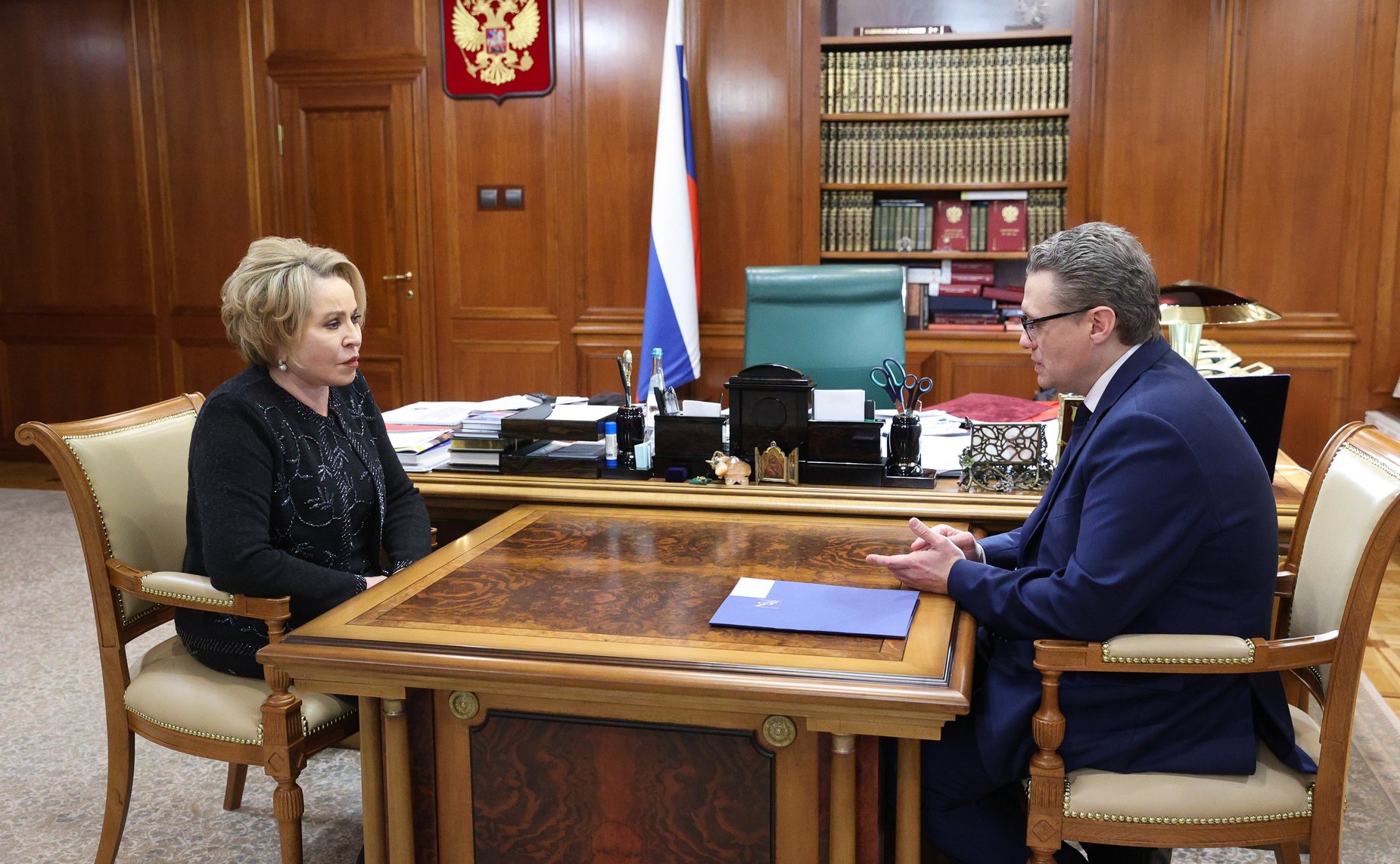 Председатель Совета Федерации Валентина Матвиенко провела встречу с губернатором Вологодской области Георгием Филимоновым