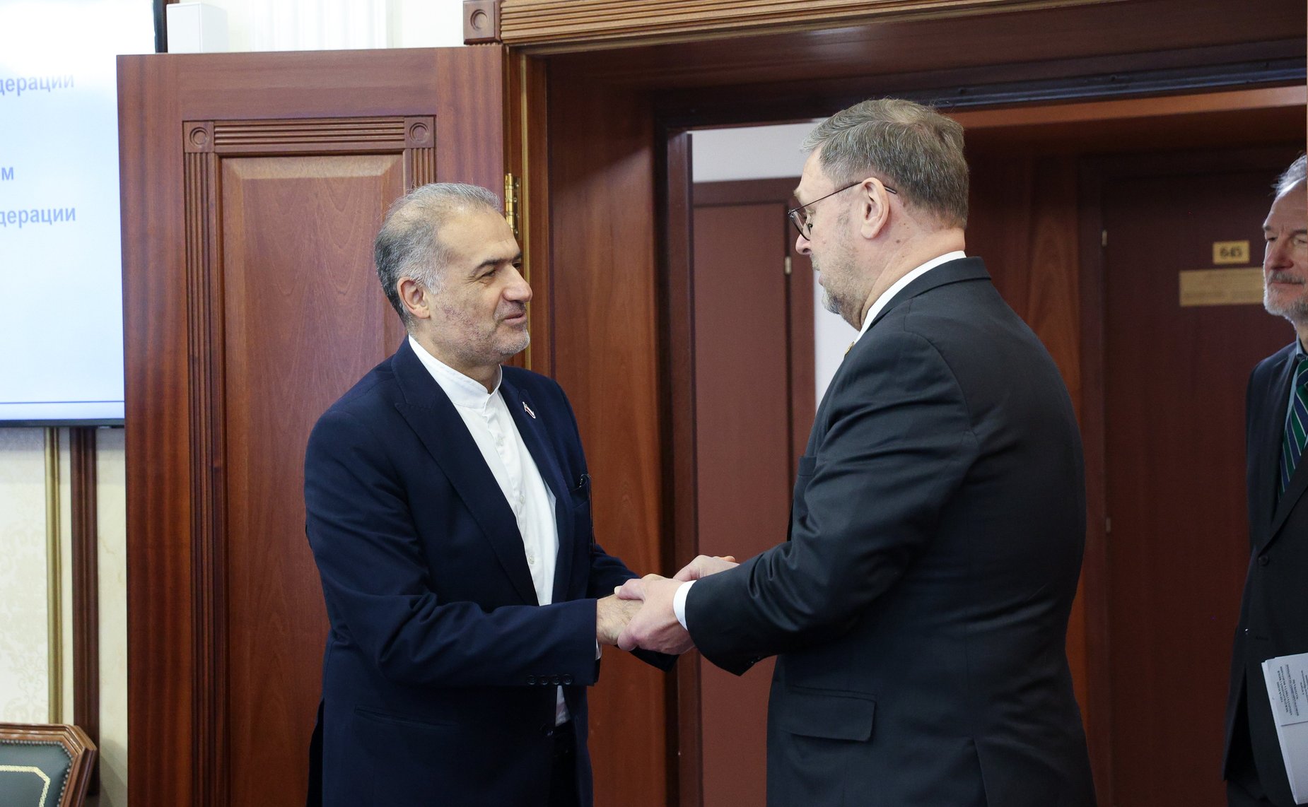 Встреча заместителя Председателя Совета Федерации Константина Косачева с Чрезвычайным и Полномочным Послом Исламской Республики Иран в Российской Федерации Каземом Джалали
