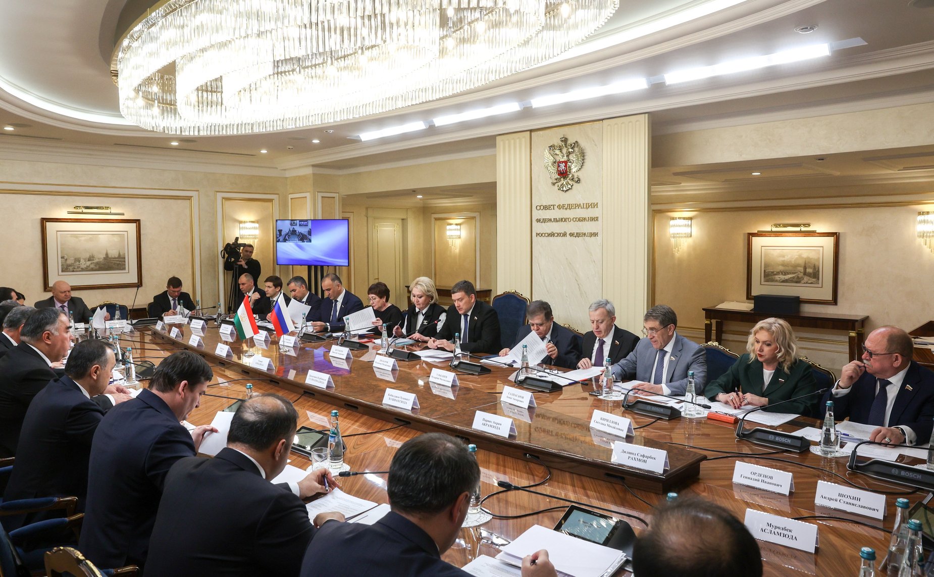 Заседание Комиссии по сотрудничеству Совета Федерации Федерального Собрания Российской Федерации и Маджлиси милли Маджлиси Оли Республики Таджикистан