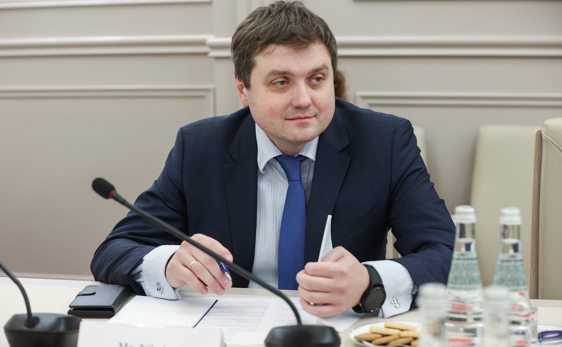 Встреча первого заместителя председателя Комитета СФ по бюджету и финансовым рынкам Николая Любимова с делегацией Национального совета Республики Намибии