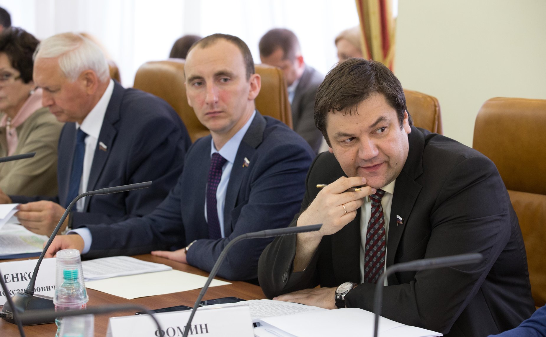 Н. Тихомиров, М. Марченко и И. Фомин Заседание Комитета Совета Федерации по федеративному устройству, региональной политике, местному самоуправлению и делам Севера