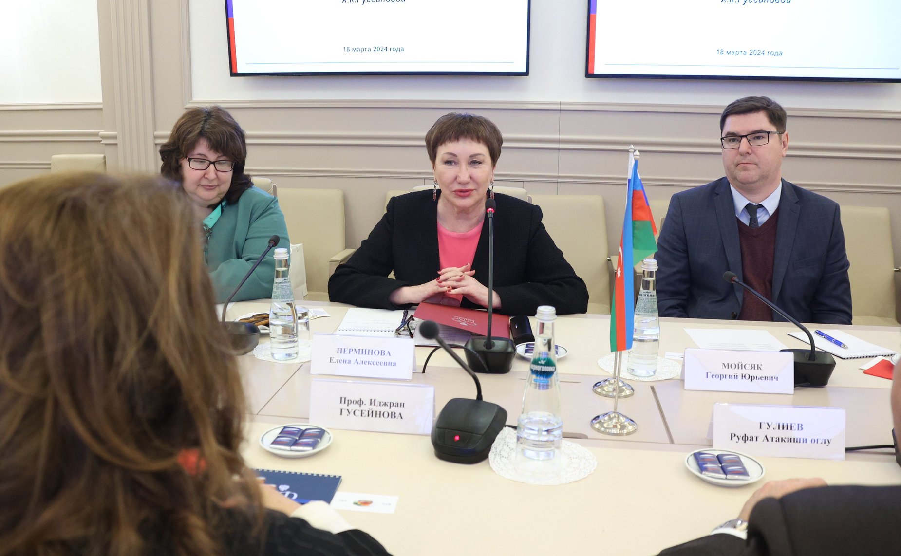 Встреча Елены Перминовой c председателем Комитета по вопросам семьи, женщин и детей Милли Меджлиса Азербайджанской Республики