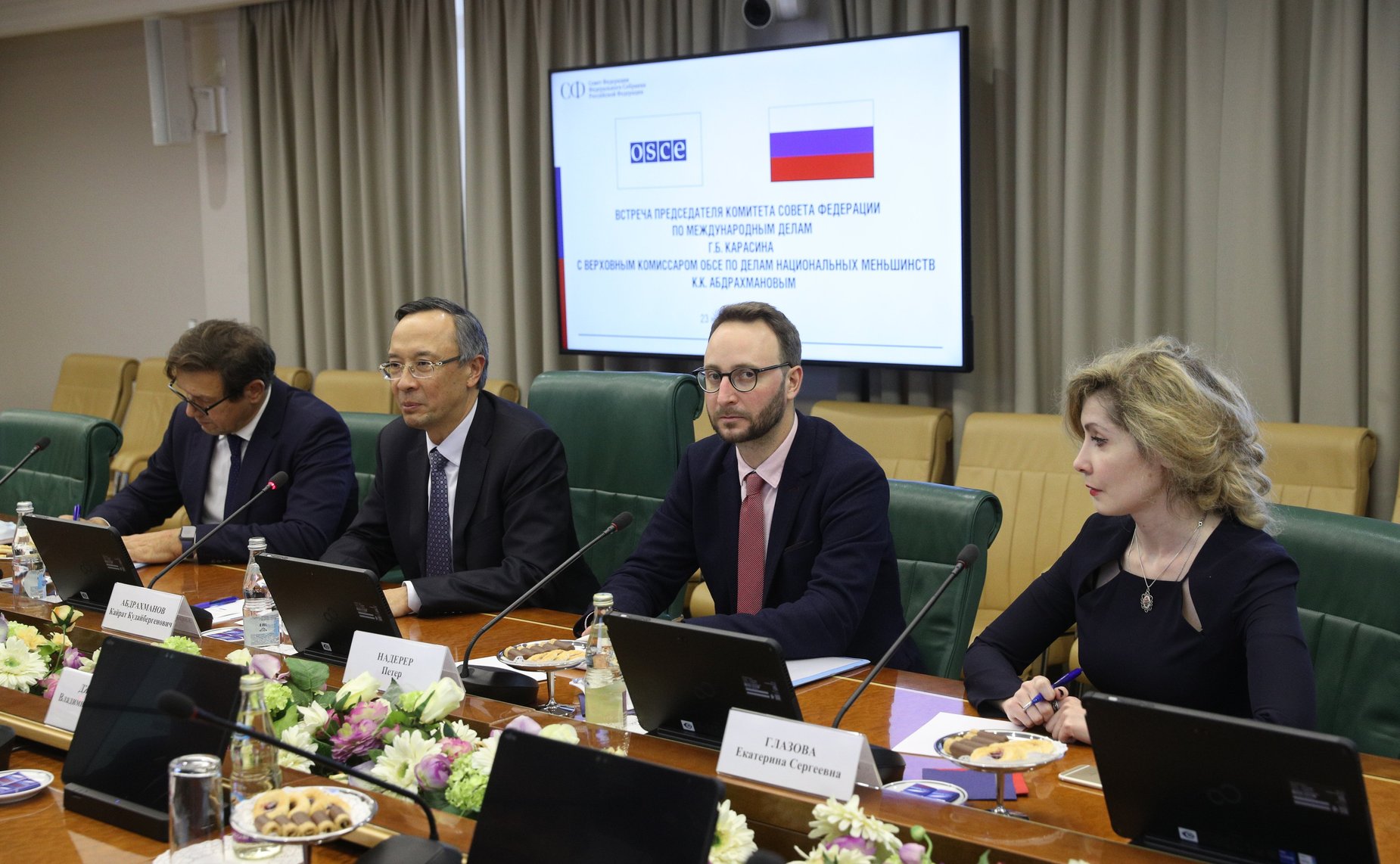 Встреча председателя Комитета СФ по международным делам Григория Карасина с Верховным комиссаром ОБСЕ по делам национальных меньшинств