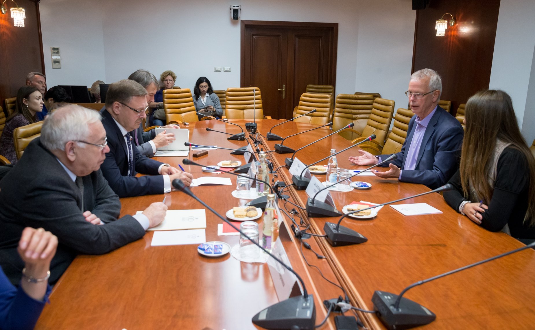 Встреча председателя Комитета СФ по международным делам К.И. Косачева с руководителем группы «Объединенные европейские левые» в Парламентской ассамблее Совета Европы Тини Коксом