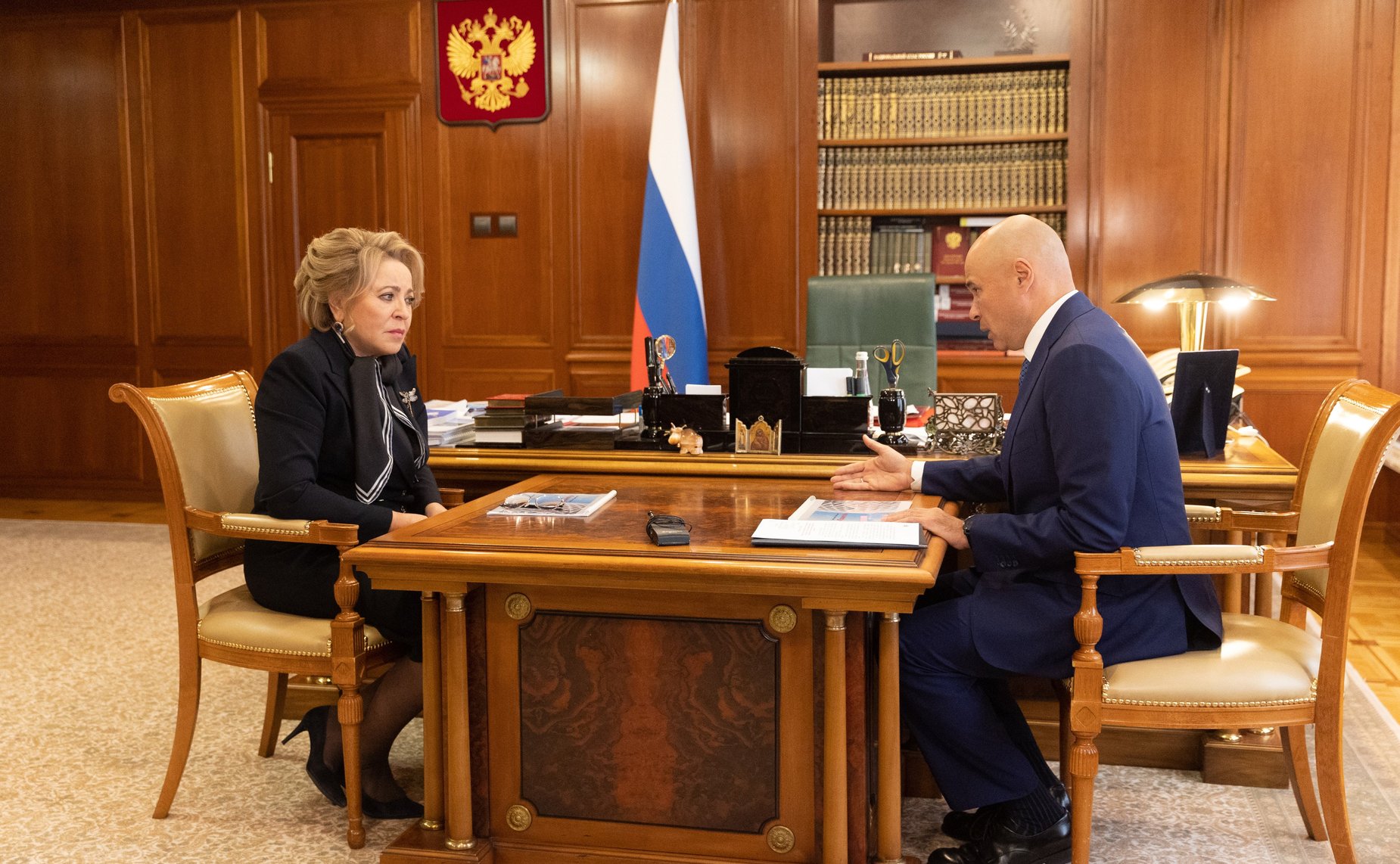 Валентина Матвиенко провела встречу с губернатором Липецкой области Игорем Артамоновым
