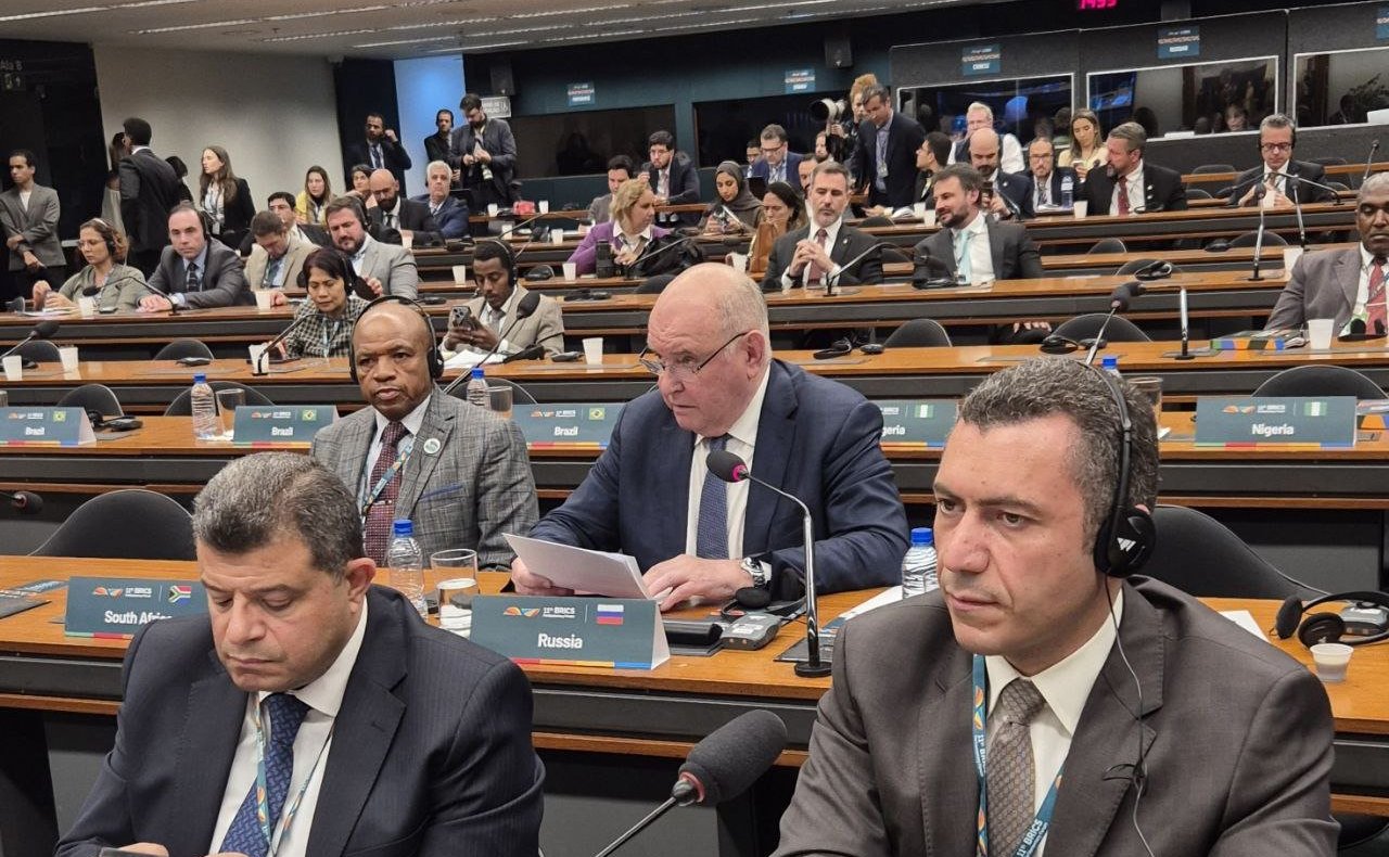 Выступление Григория Карасина на 3-й рабочей сессии Встречи председателей КМД парламентов стран БРИКС