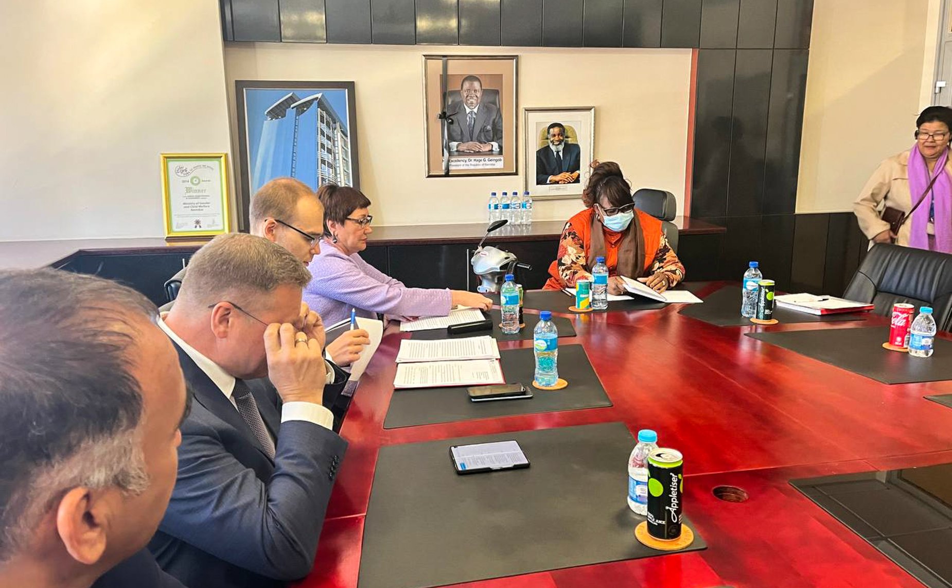 Делегация Совета Федерации во главе с Еленой Перминовой в ходе визита в Намибию была принята Председателем Национального Собрания Намибии Питером Качавиви