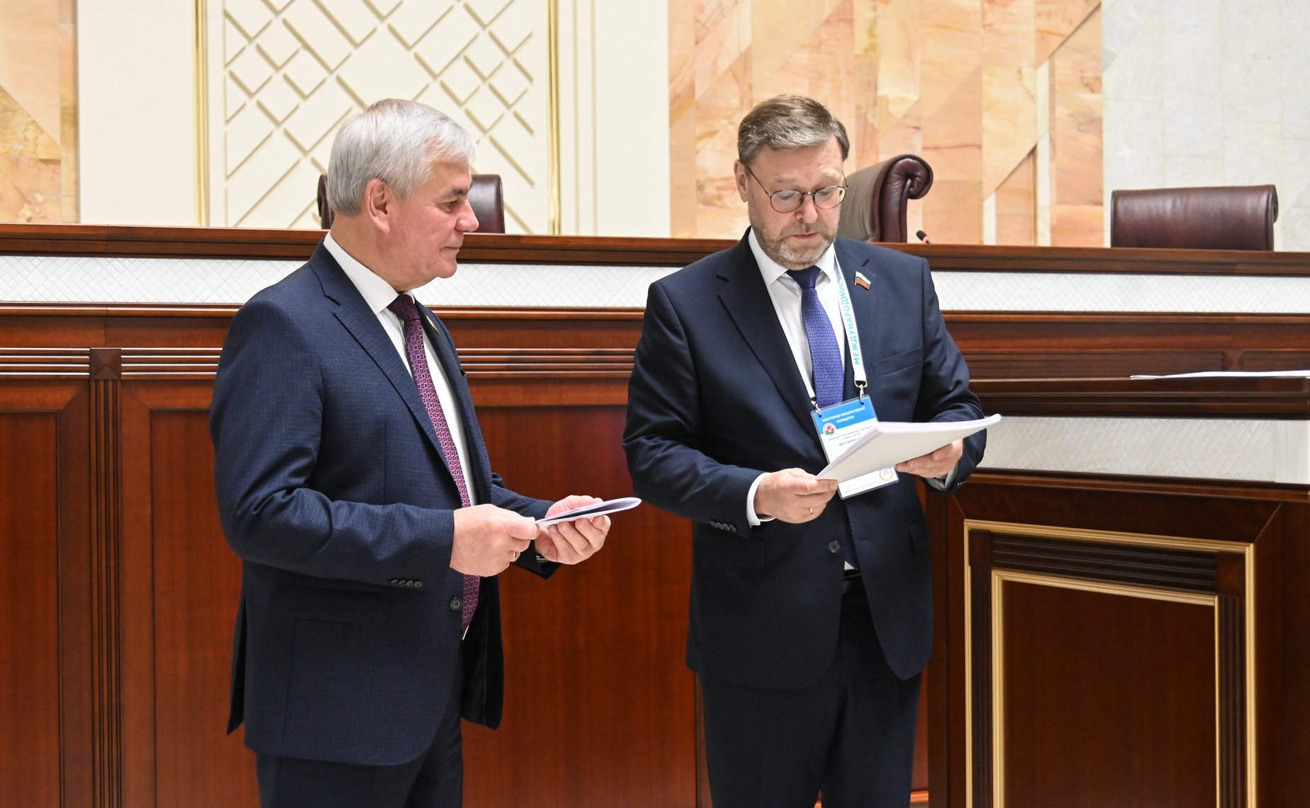 Российские законодатели в рамках визита провели встречу с Председателем Палаты представителей Национального собрания Республики Беларусь Владимиром Андрейченко