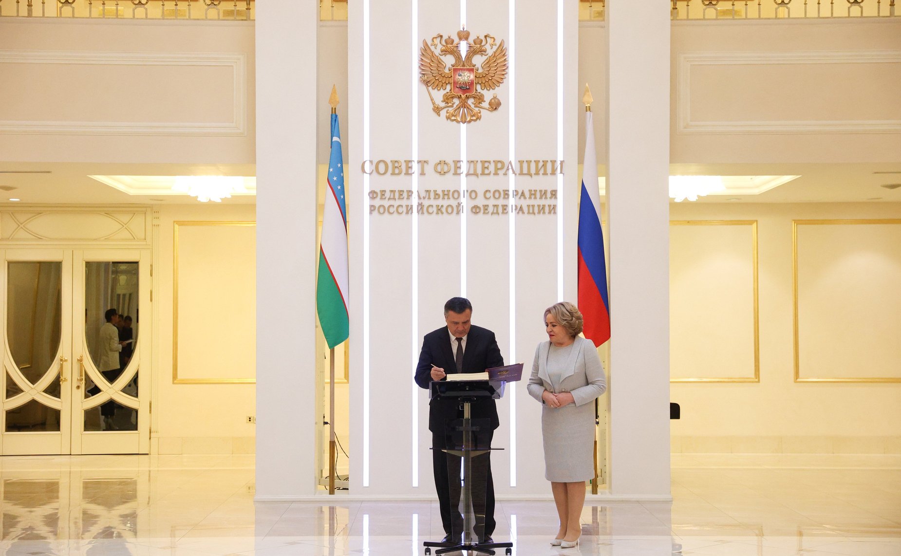 Встреча Председателя СФ Валентины Матвиенко со Спикером Законодательной палаты Олий Мажлиса Республики Узбекистан