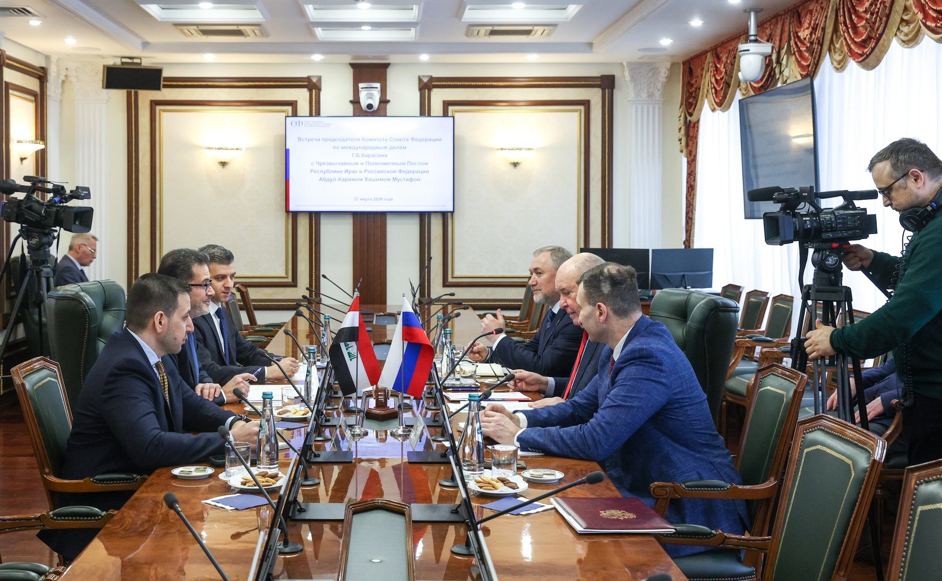 Григорий Карасин принял Чрезвычайного и Полномочного Посла Республики Ирак в Российской Федерации Абдул-Карима Хашима Мустафу