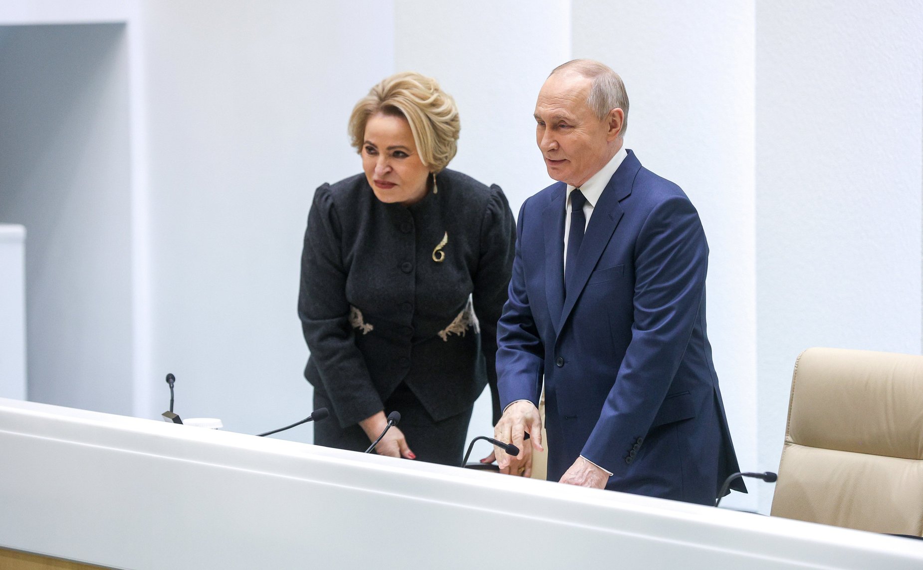 Председатель Совета Федерации Валентина Матвиенко и Президент Российской Федерации Владимир Путин