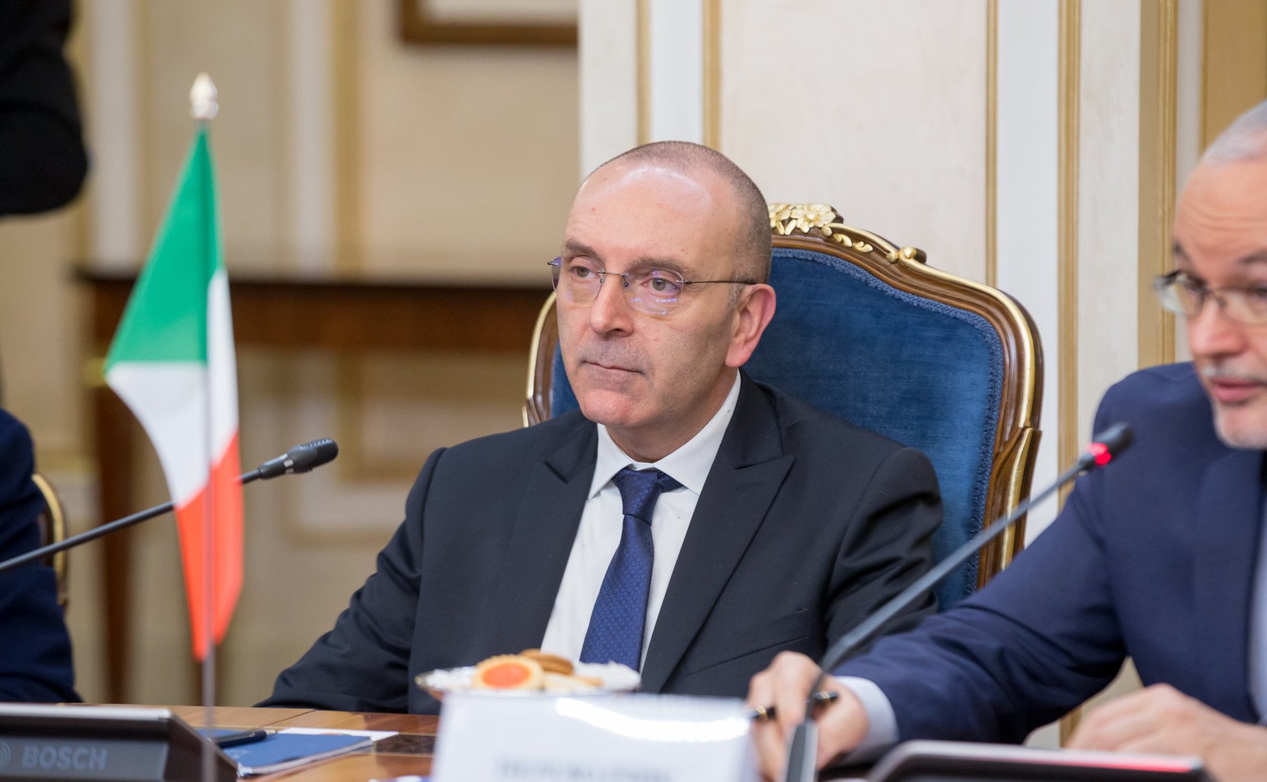 Встреча К. Косачева с председателем Комиссии по международным делам и вопросам миграции Сената Итальянской Республики В. Петрочелли