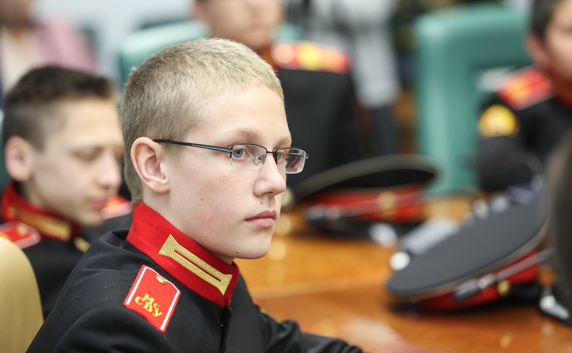 Встреча сенатора РФ Дмитрия Перминова с учащимися Суворовского училища