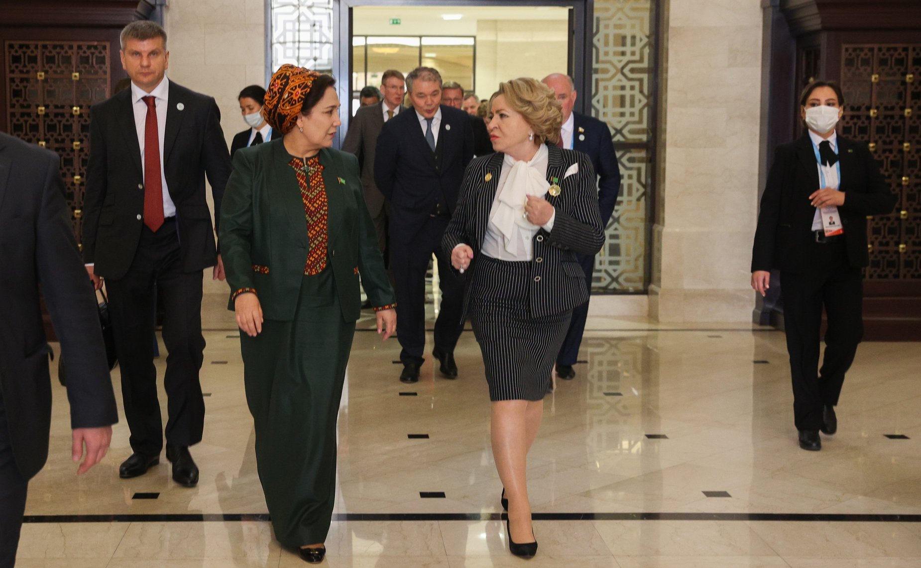 Встреча Председателя Совета Федерации Валентины Матвиенко с Председателем Меджлиса Милли Генгеша Туркменистана Гульшат Маммедовой