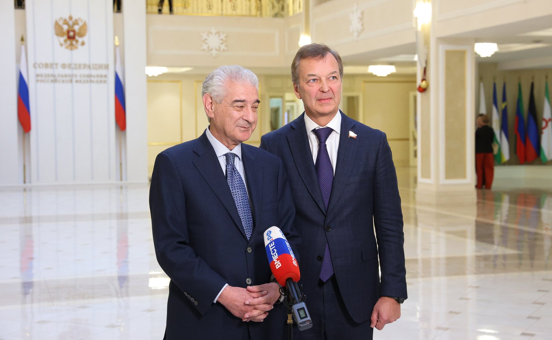 Пресс-подход по итогам 23-го заседания Межпарламентской комиссии по сотрудничеству Федерального Собрания РФ и Милли Меджлиса Азербайджанской Республики